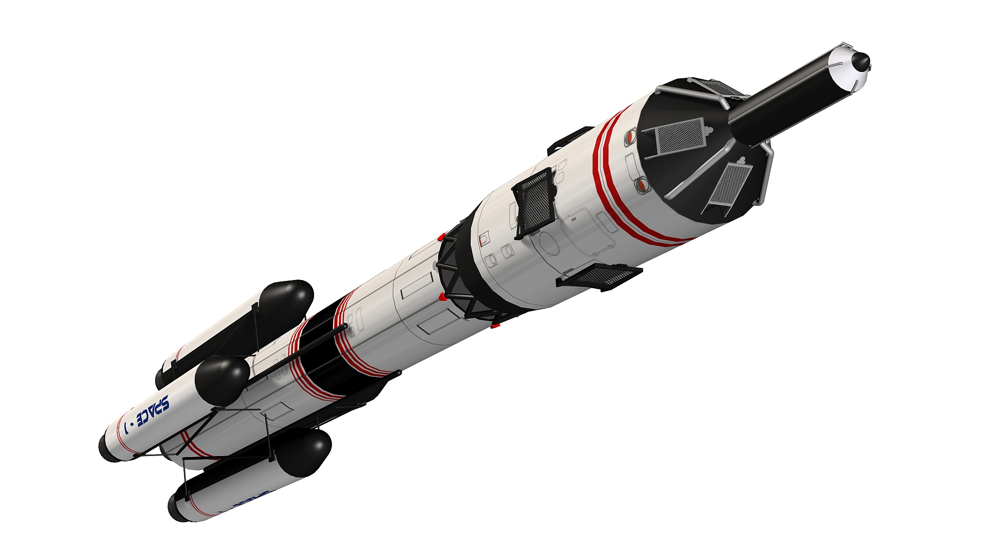 space rocket - carrier rocket isolated on white