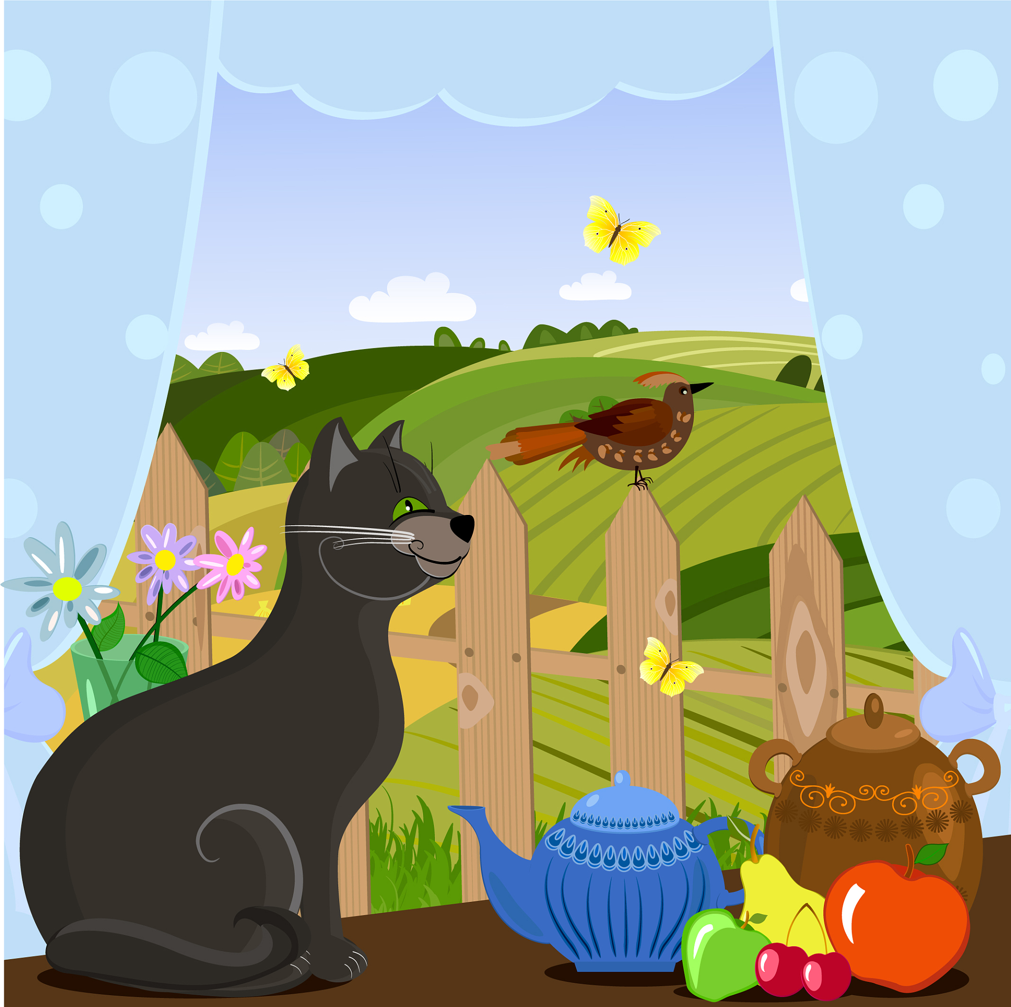 善良的小白猫和受伤的小鸟：一个关于友谊和关爱的童话故事