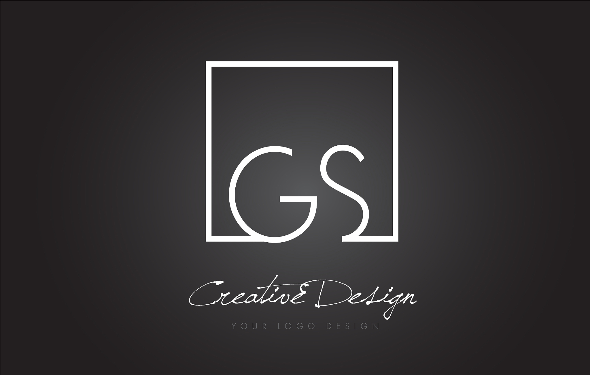 gs square frame letter logo design with black and