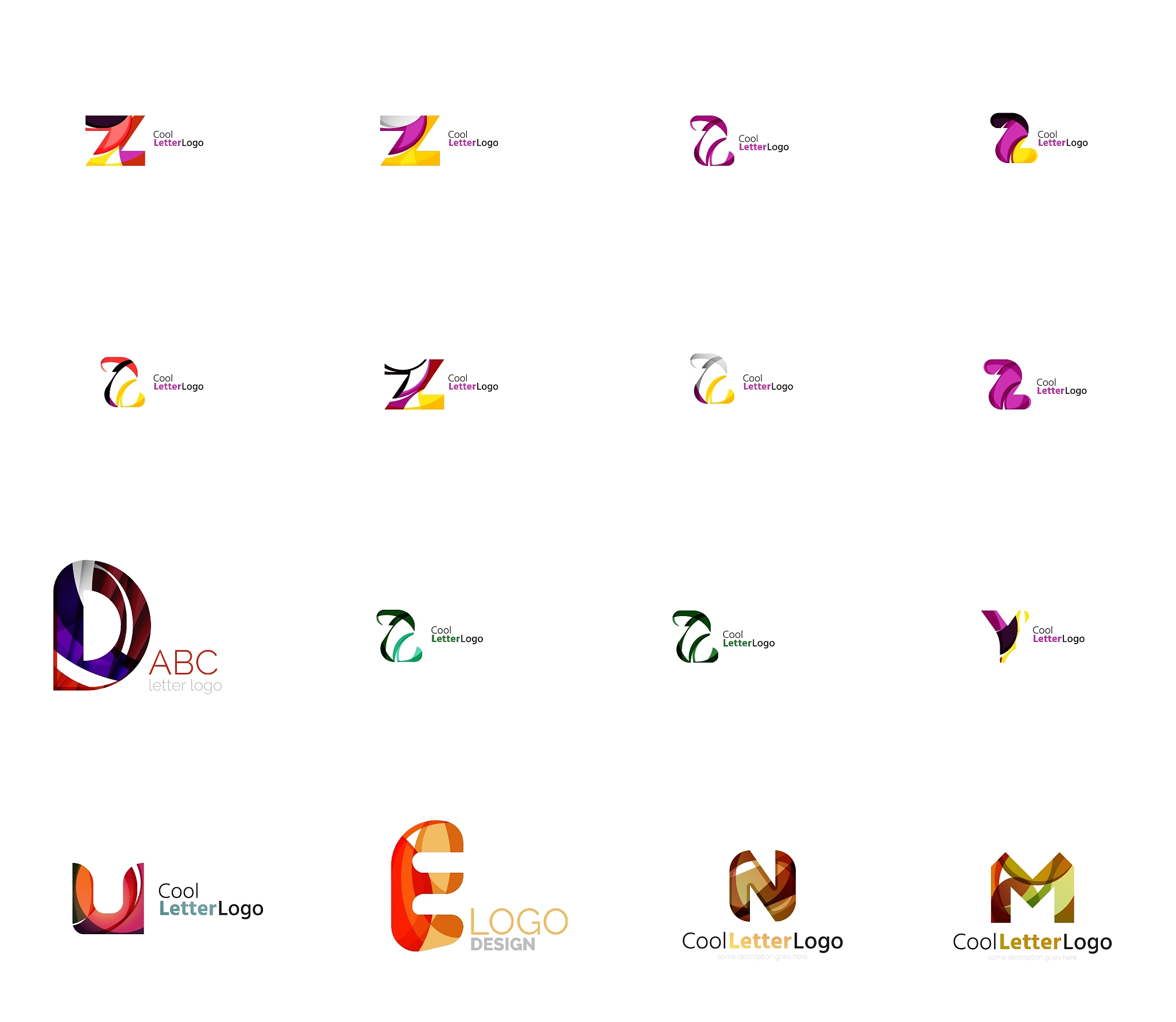 set of universal company logo ideas business icon