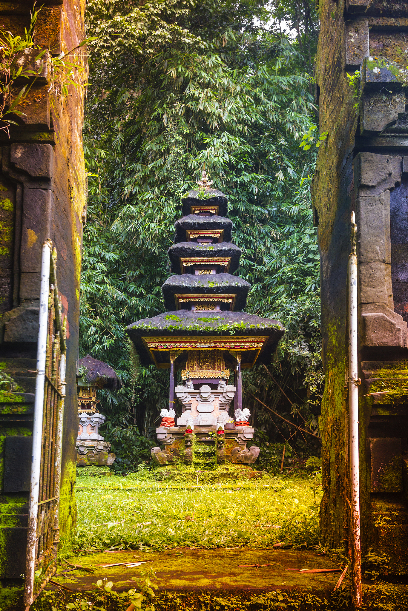 bali temple at ubud, indonesia