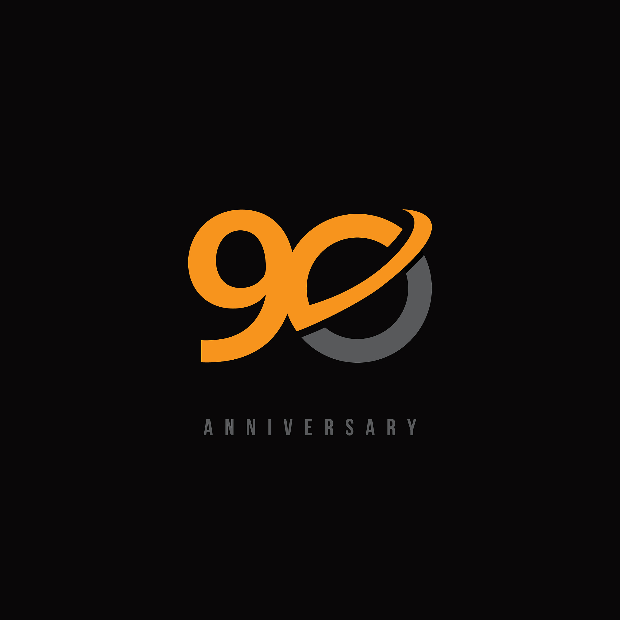 90 year anniversary template design