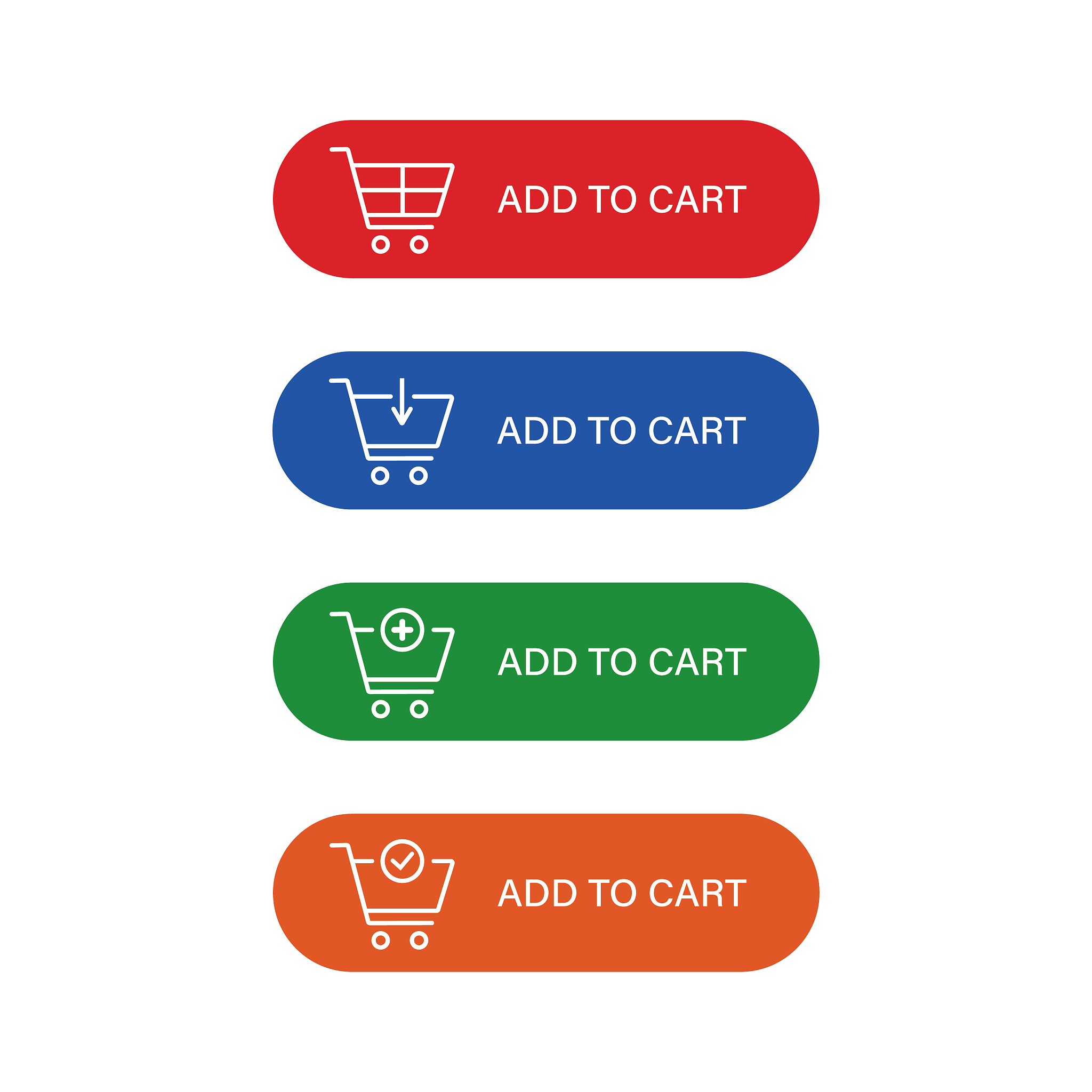 add to cart icon red buttons. shopping cart icon. vector illustr