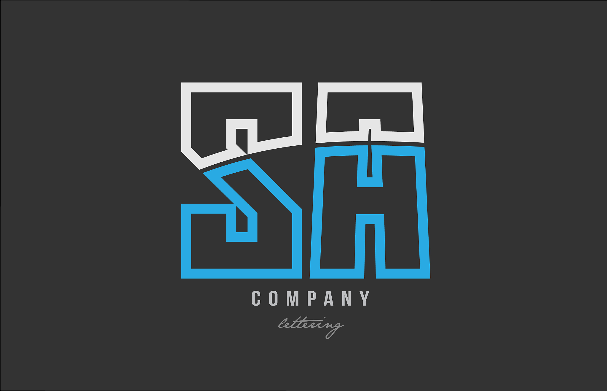 white blue alphabet letter sa s a logo icon design