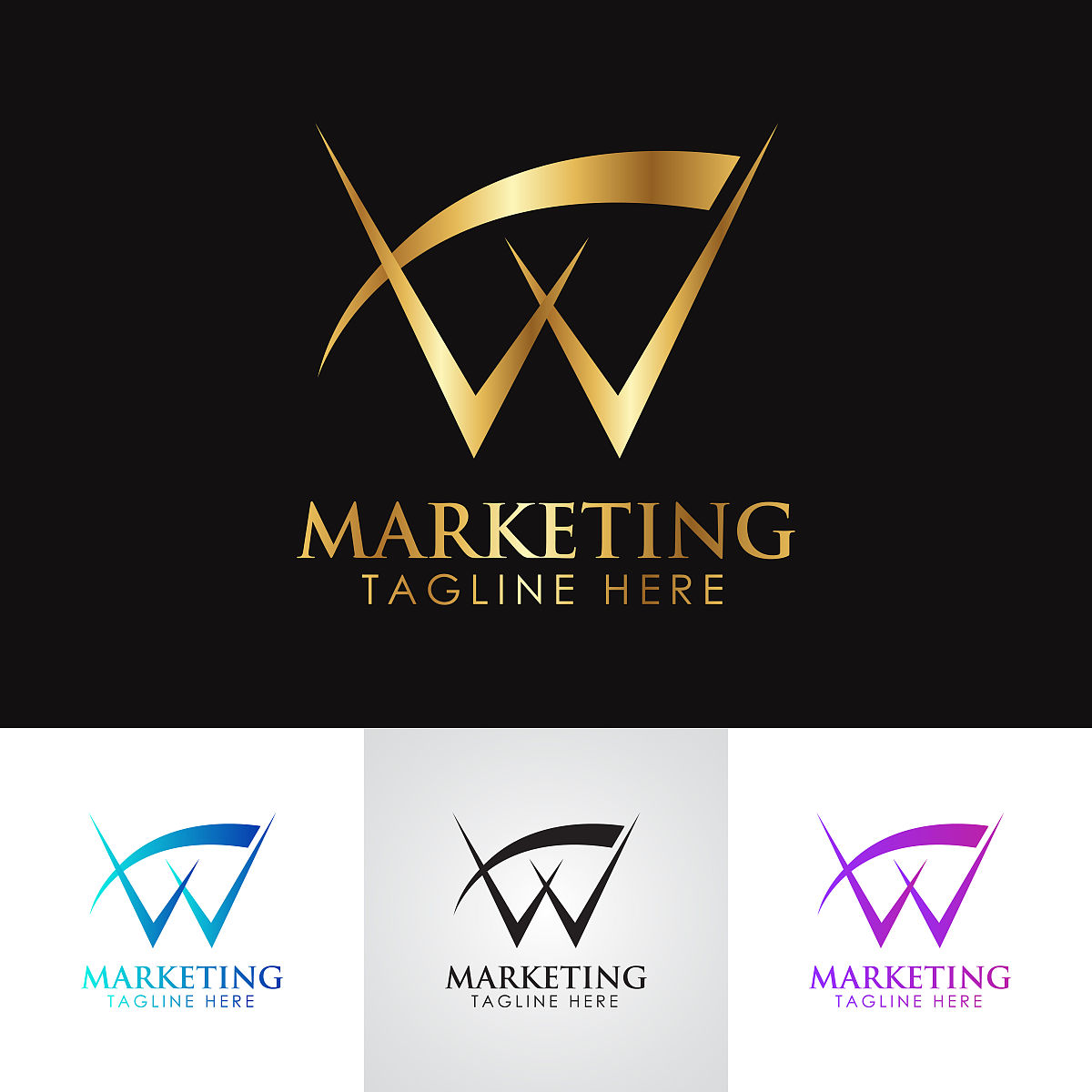 金金属会计&财务字母w标志设计