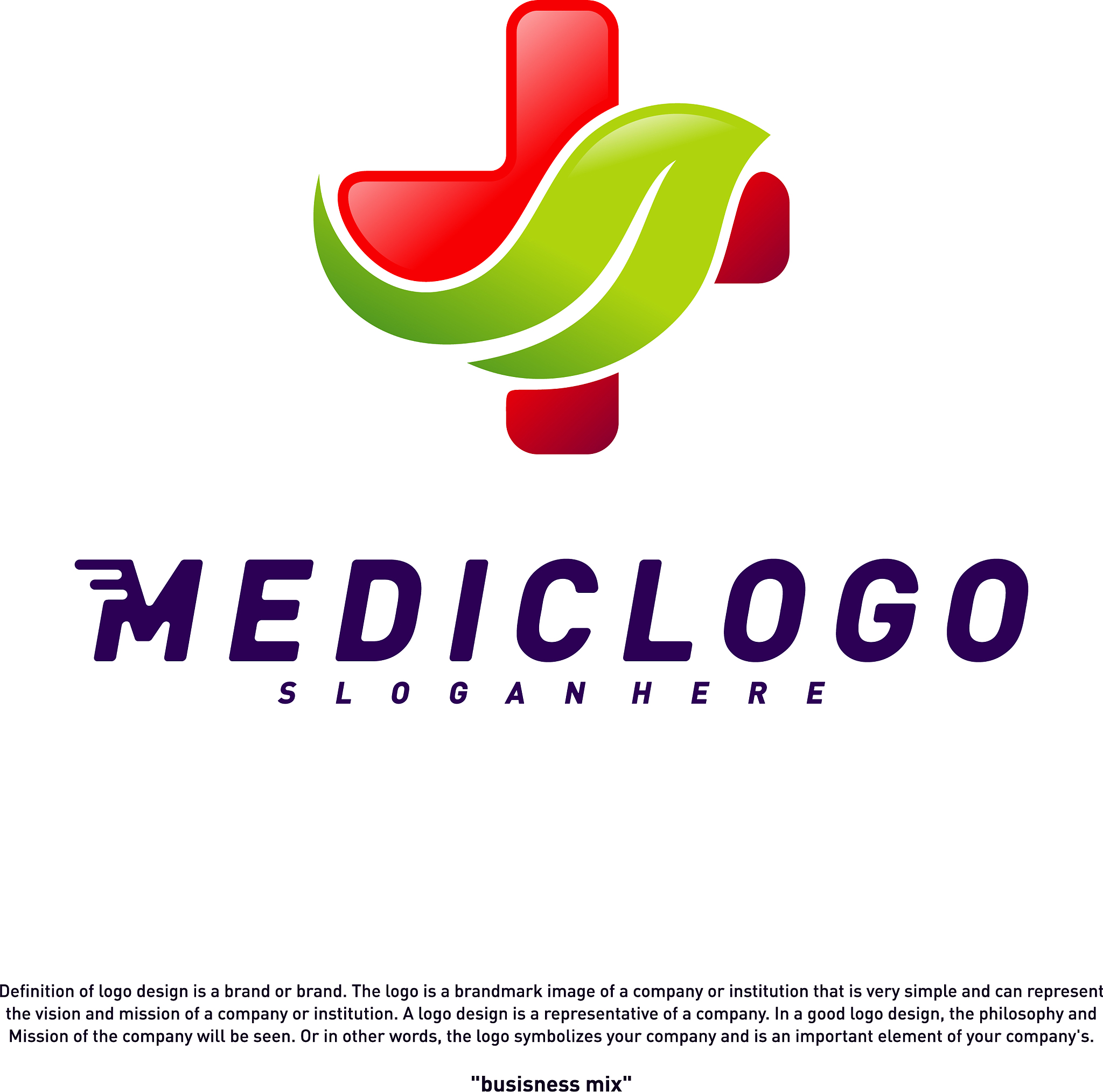 green medical logo design concept healthcare