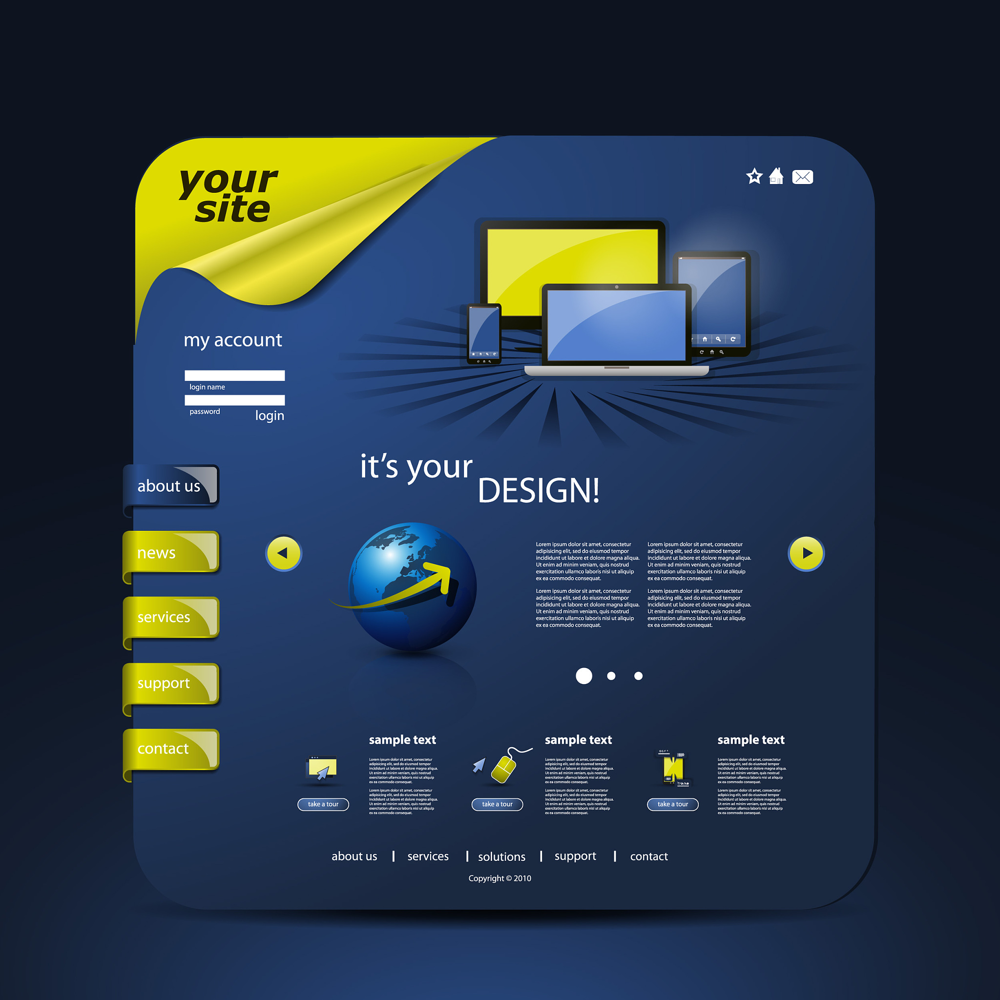 one page website template