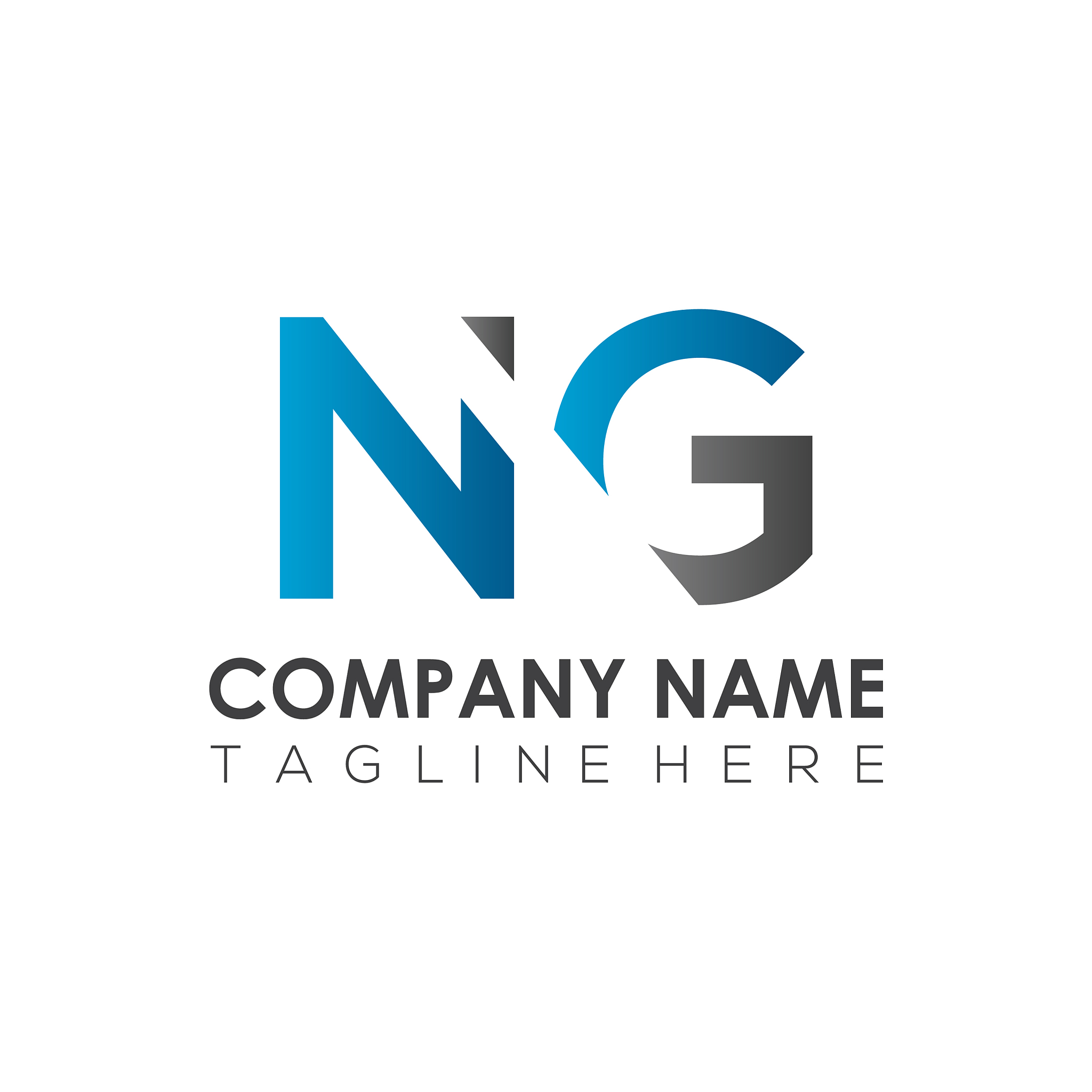 initial letter ng logo design template creative