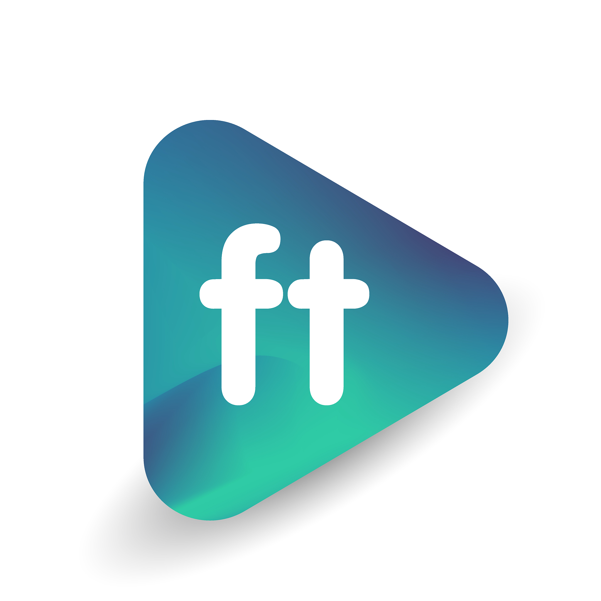 logotype in triangle shape and colorful background