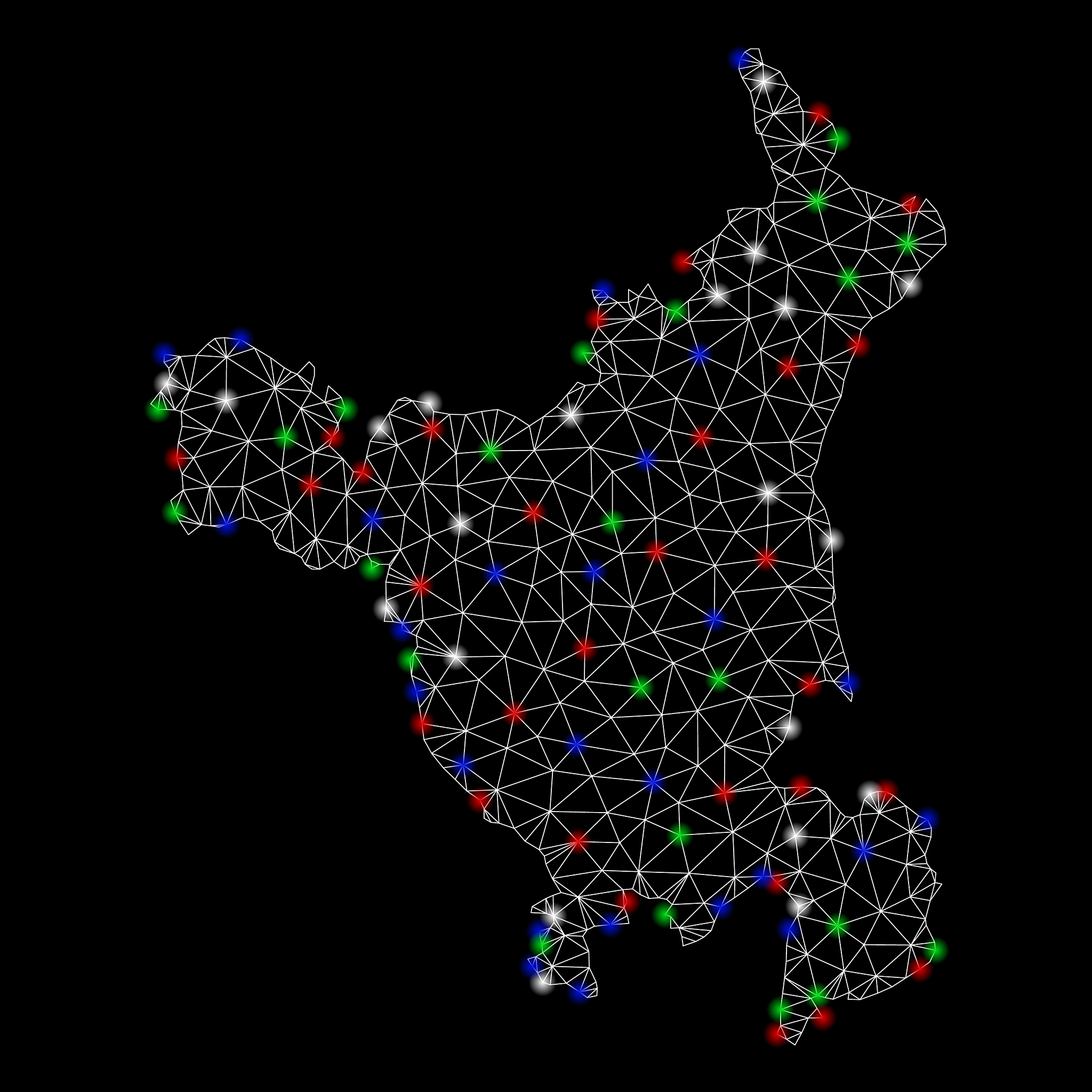 bright mesh wire frame haryana state map with