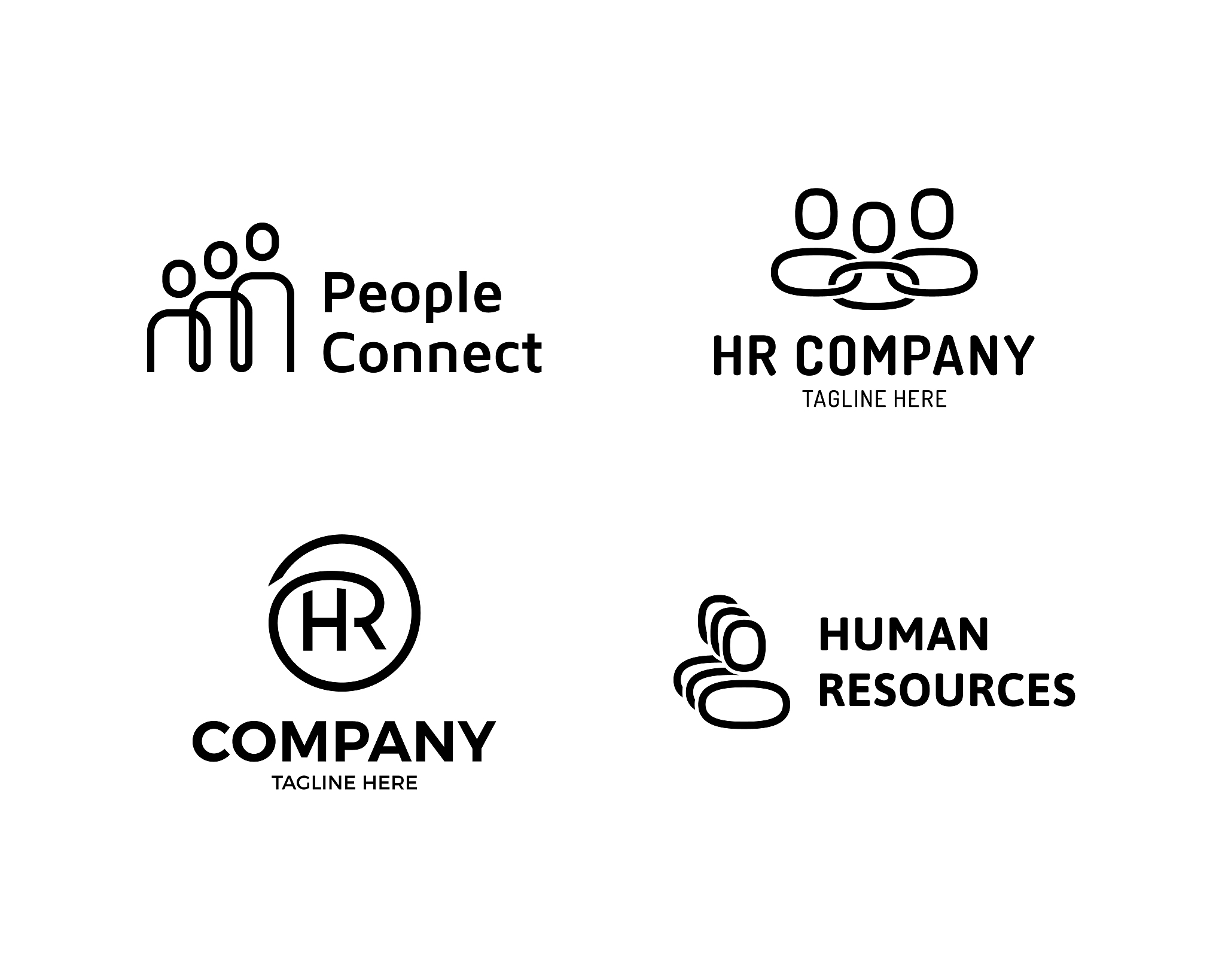 hr logo design template set