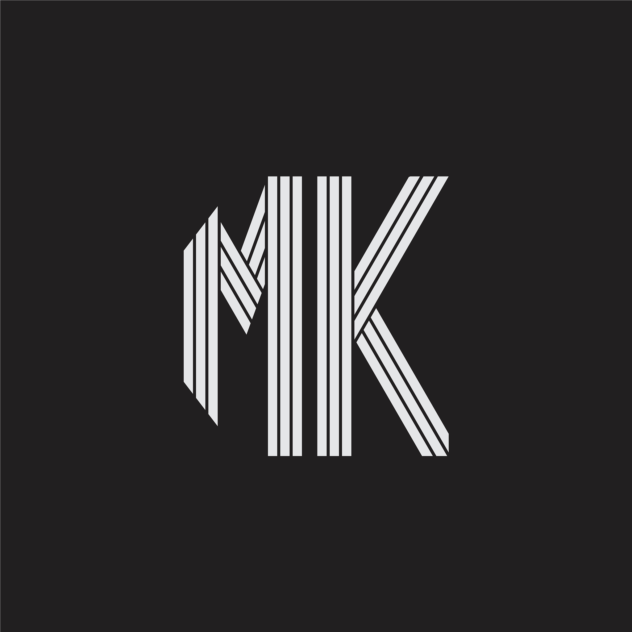 mk logo monogram with outline style linked