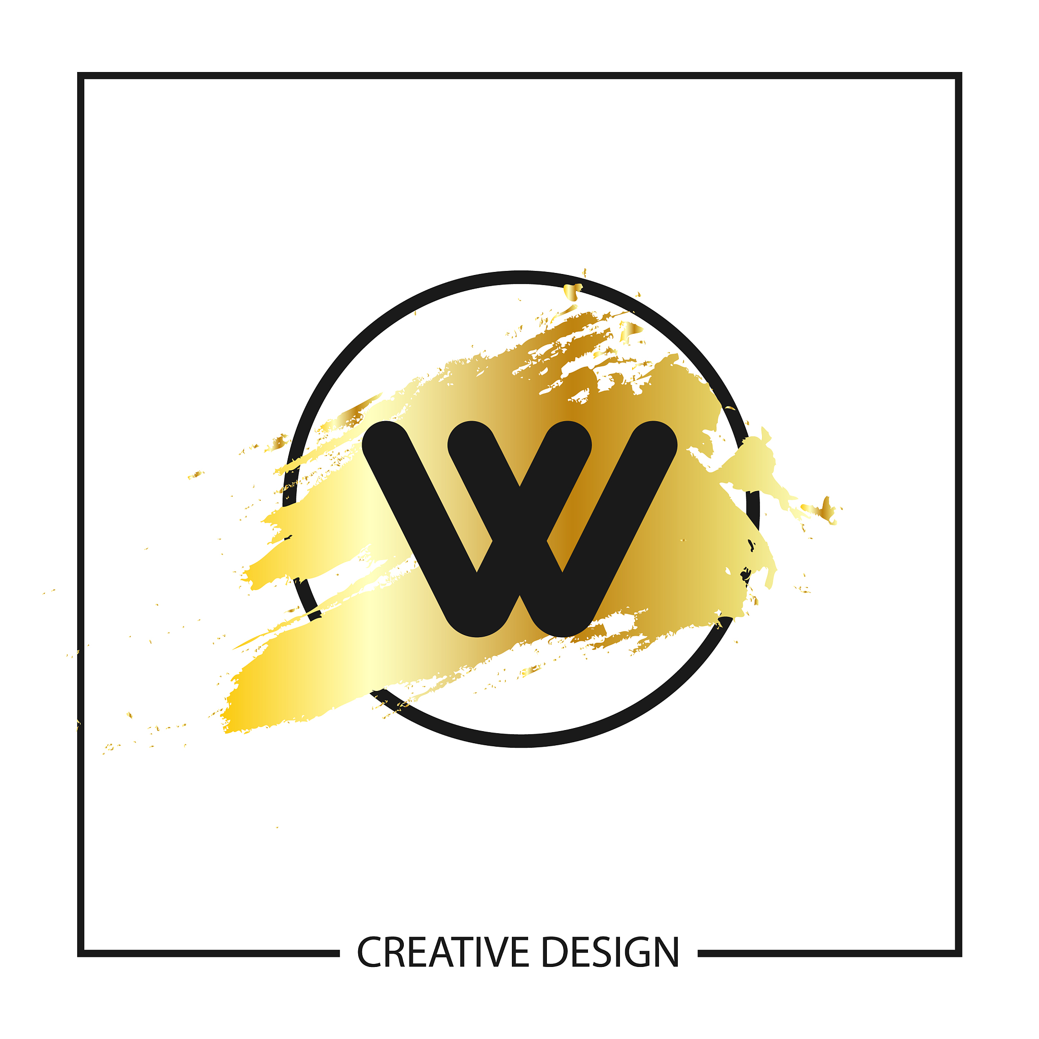 initial letter w logo template design