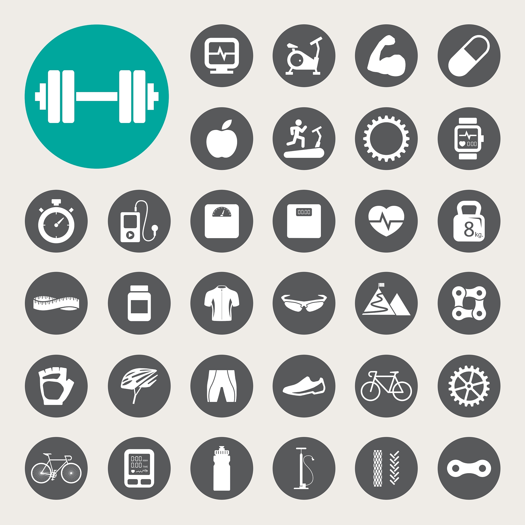 sports icons set