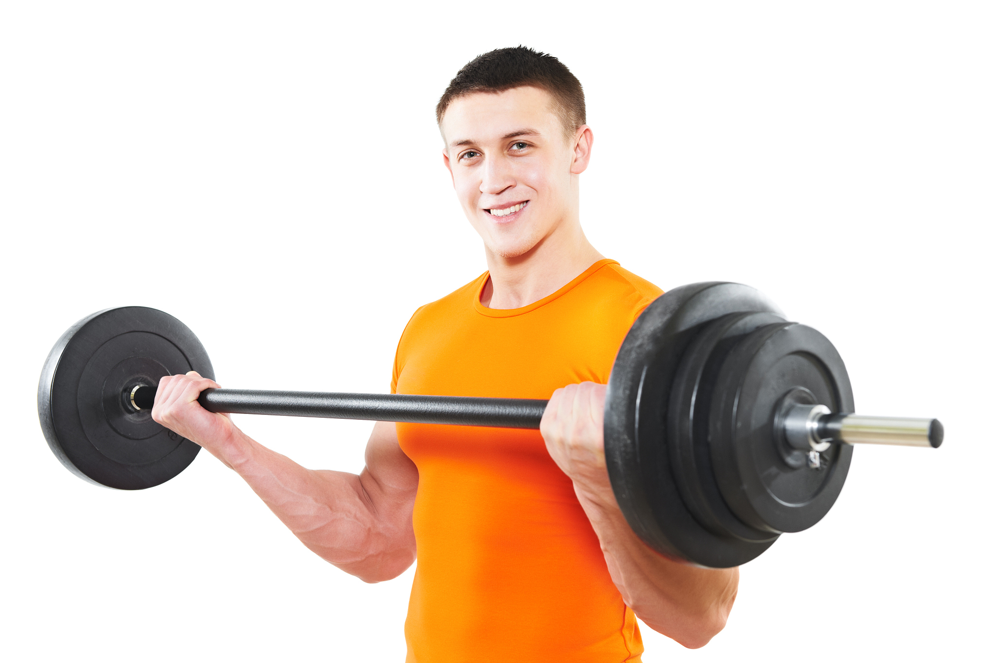bodybuilder man doing biceps muscle exercises
