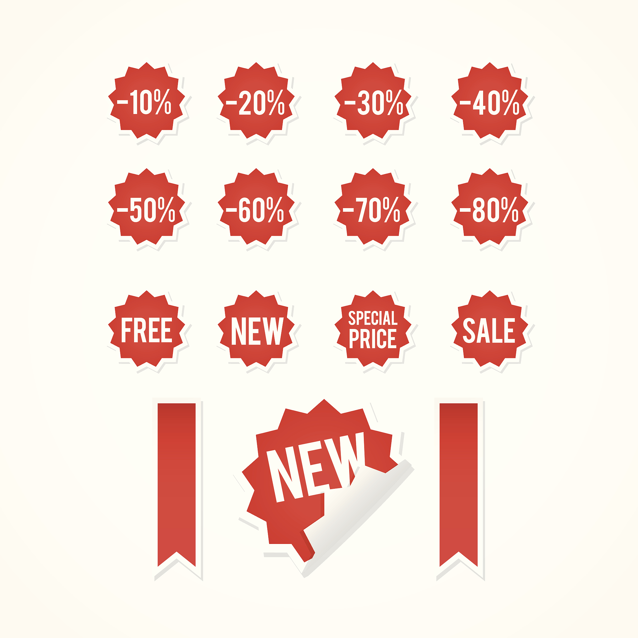 red sales labels