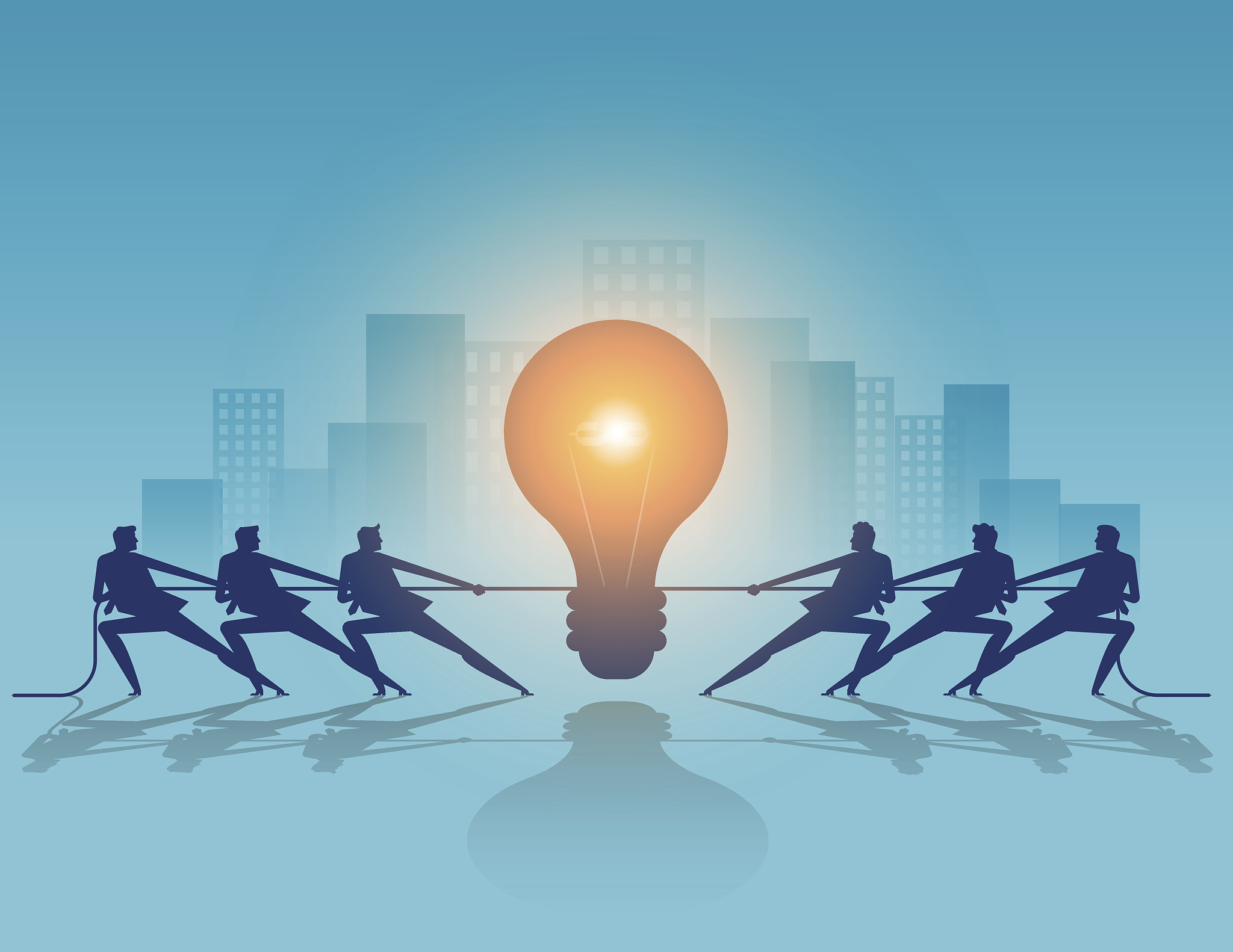 silhouette business and ideas. concept business vector illustrat