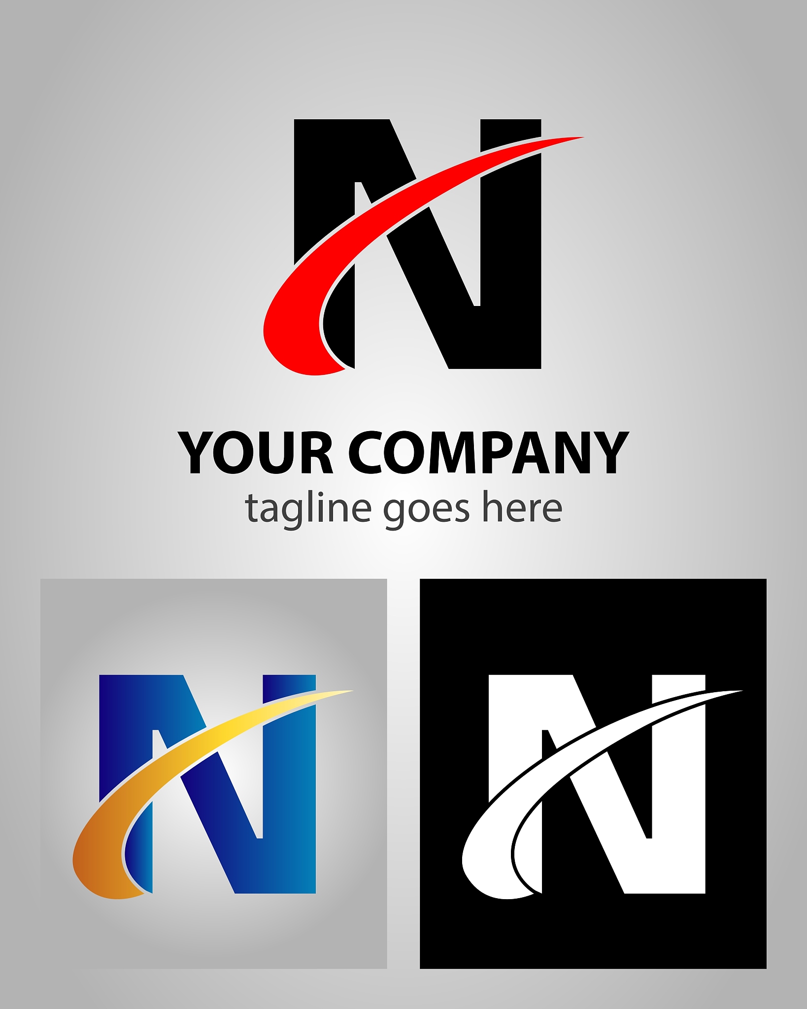 letter n logo template