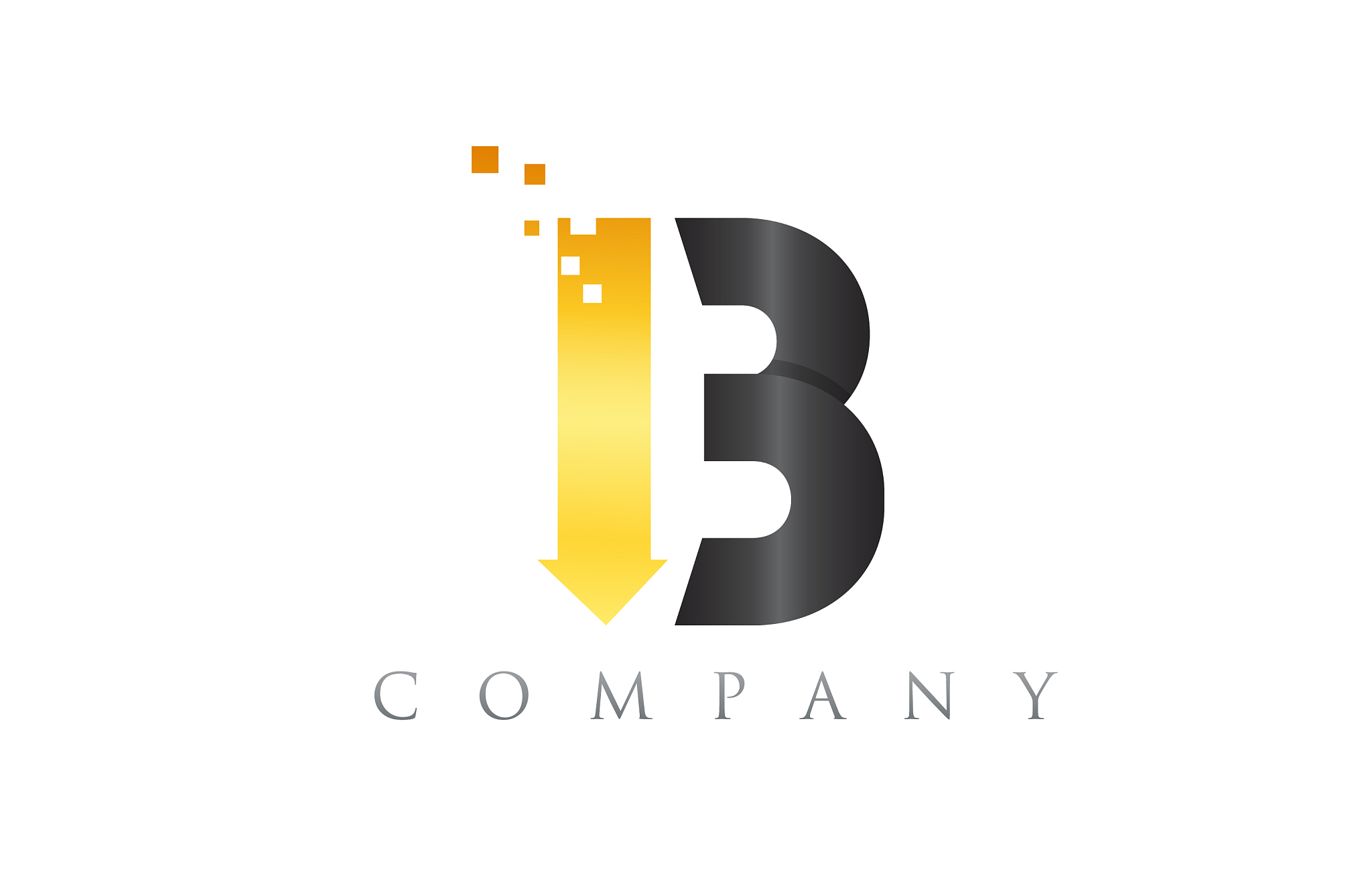 b black yellow gold blue alphabet letter logo
