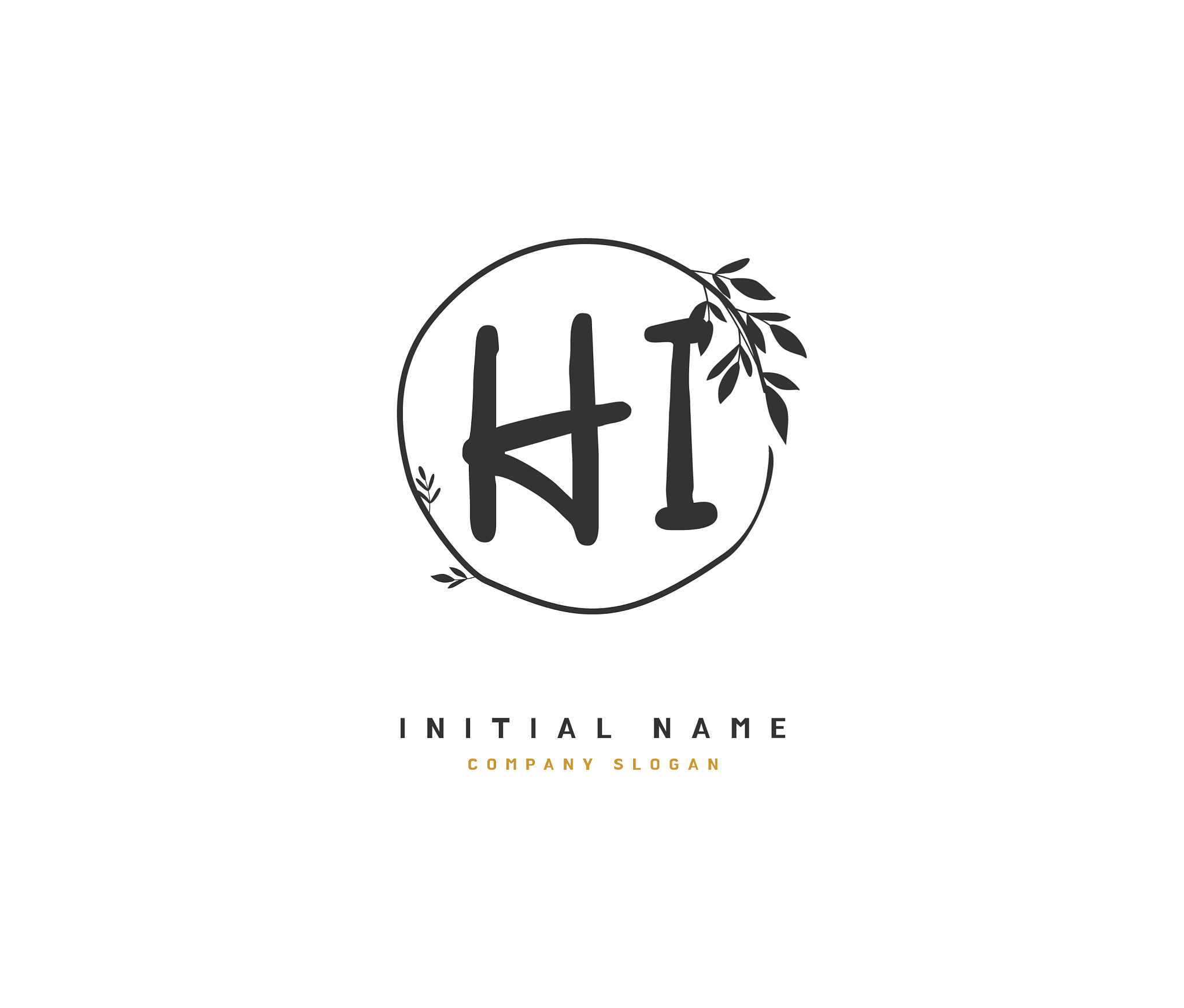 h i hi beauty initial logo handwriting logo of