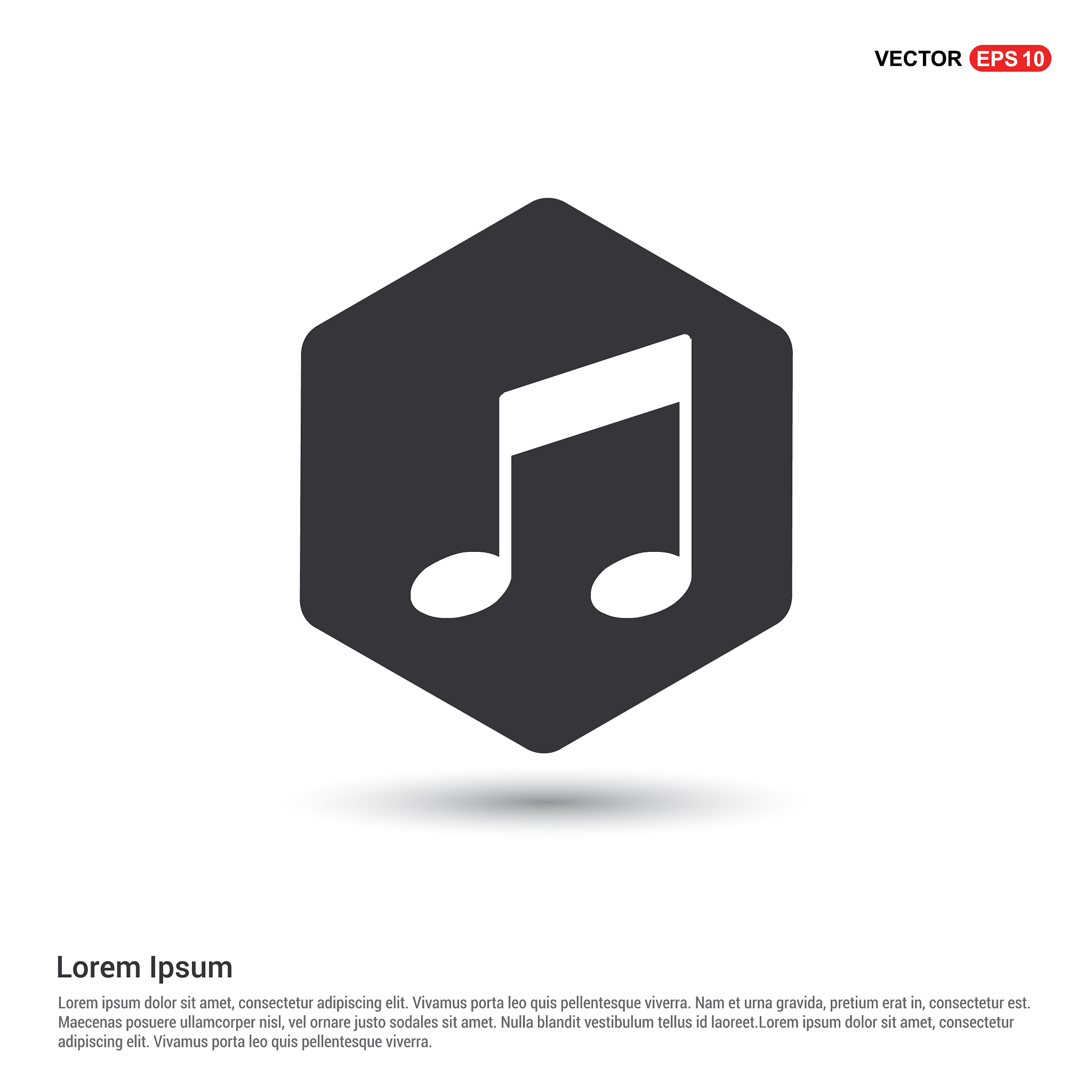 music note icon hexa white background icon