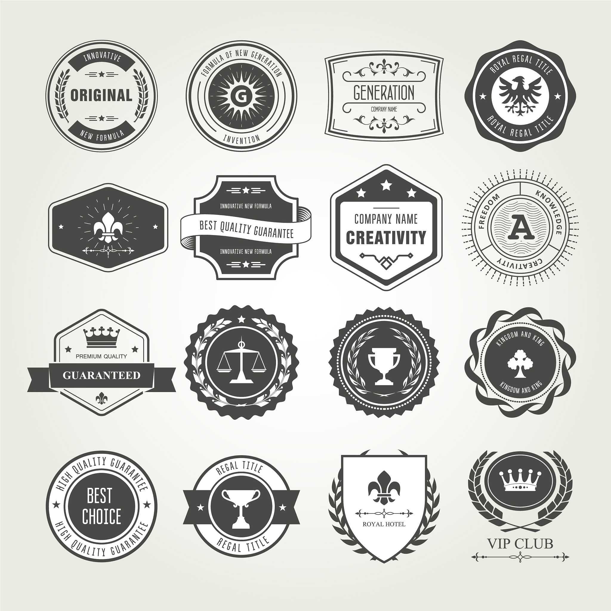 emblems badges and stamps set - awards and seals