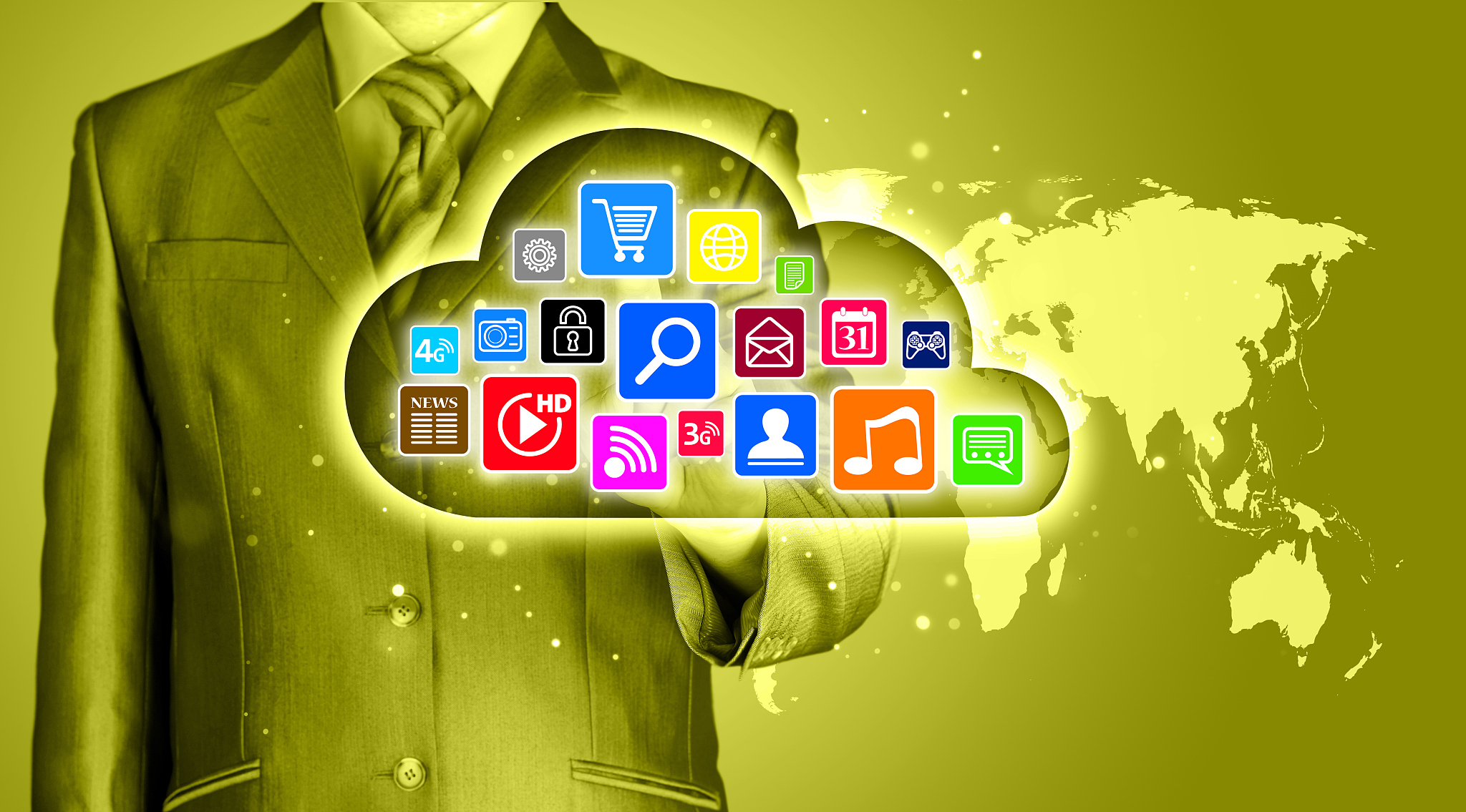 cloud computing touchscreen interface