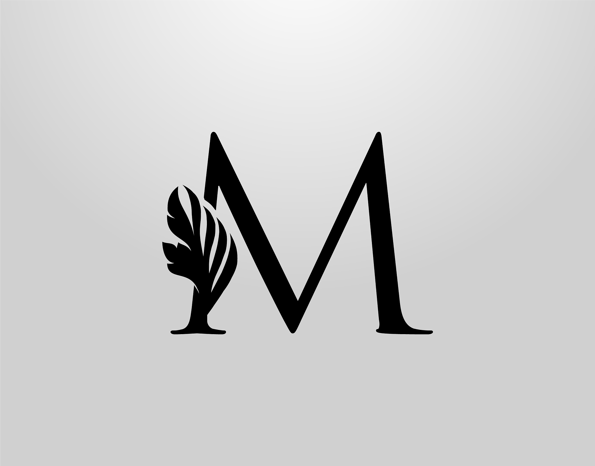 initial m swirl logo classic m letter design