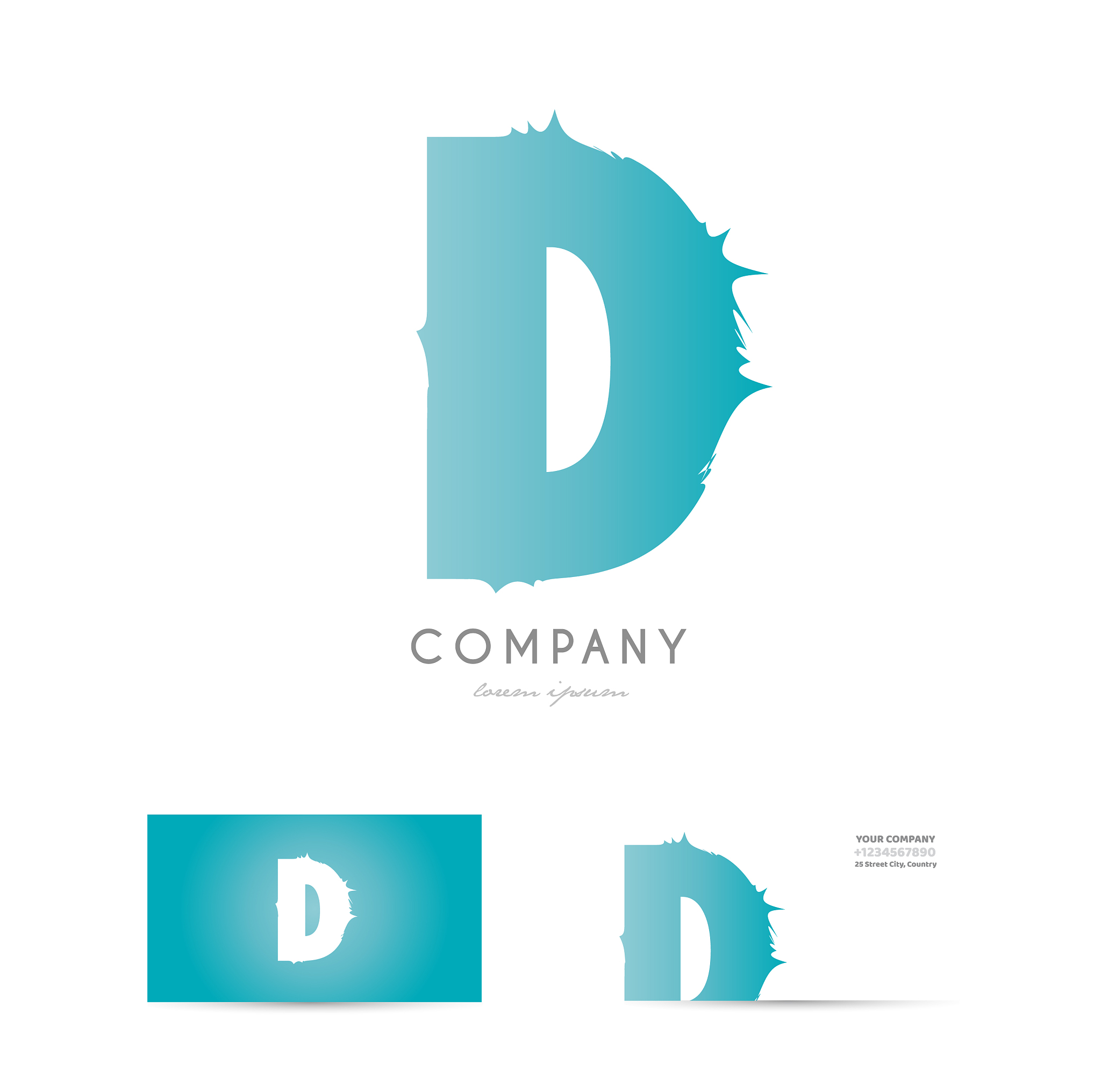 d blue letter alphabet logo icon design