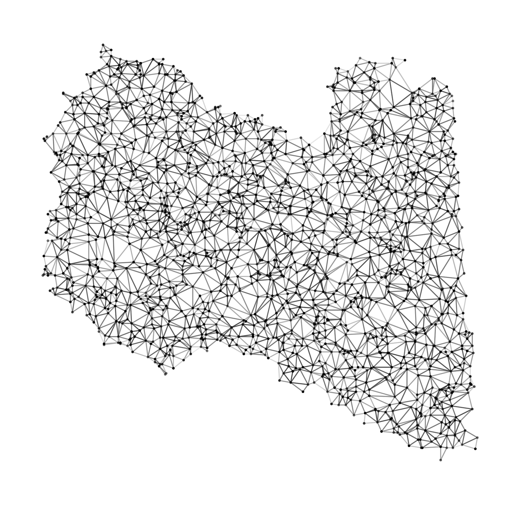 libya map network black and white
