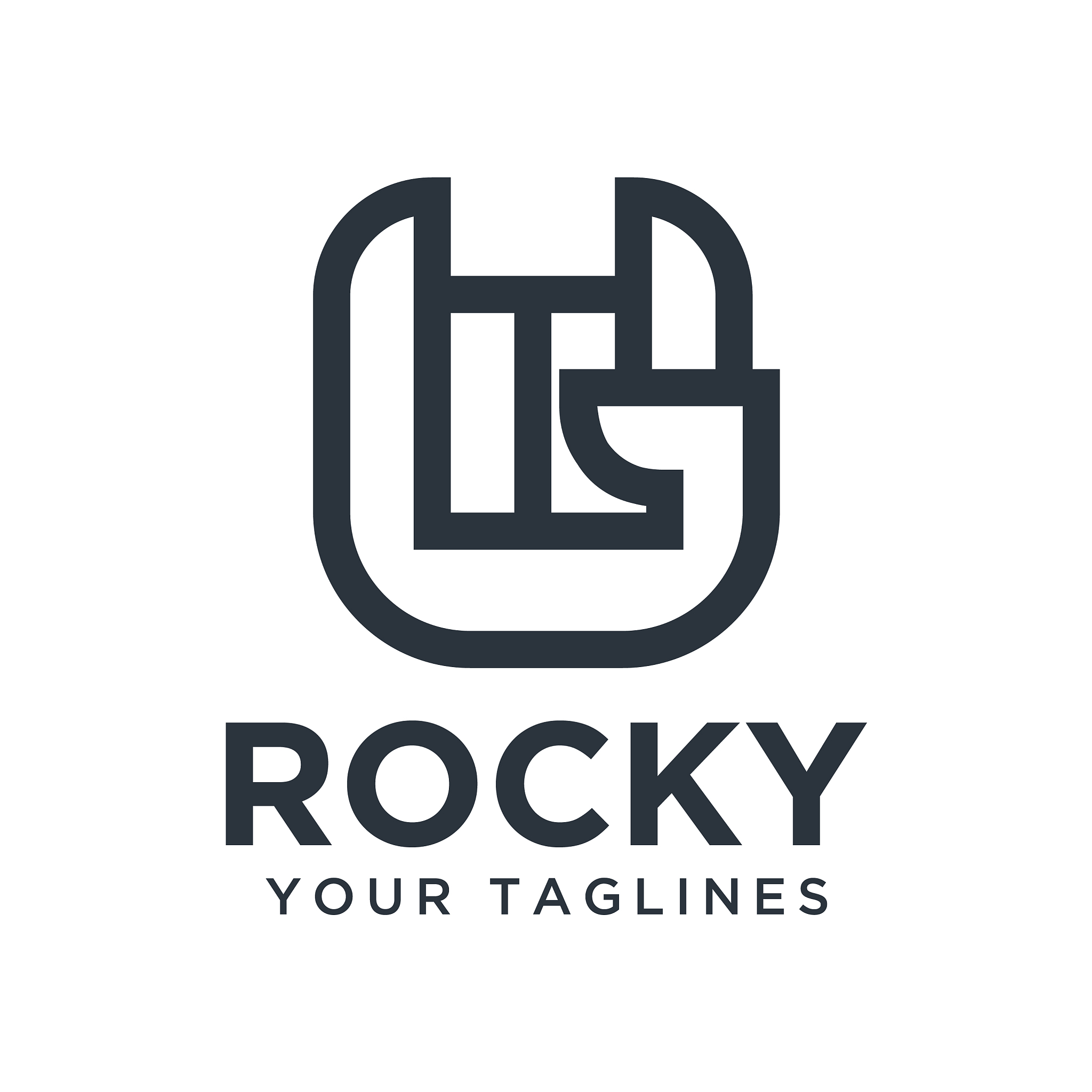 rock music logo line art style