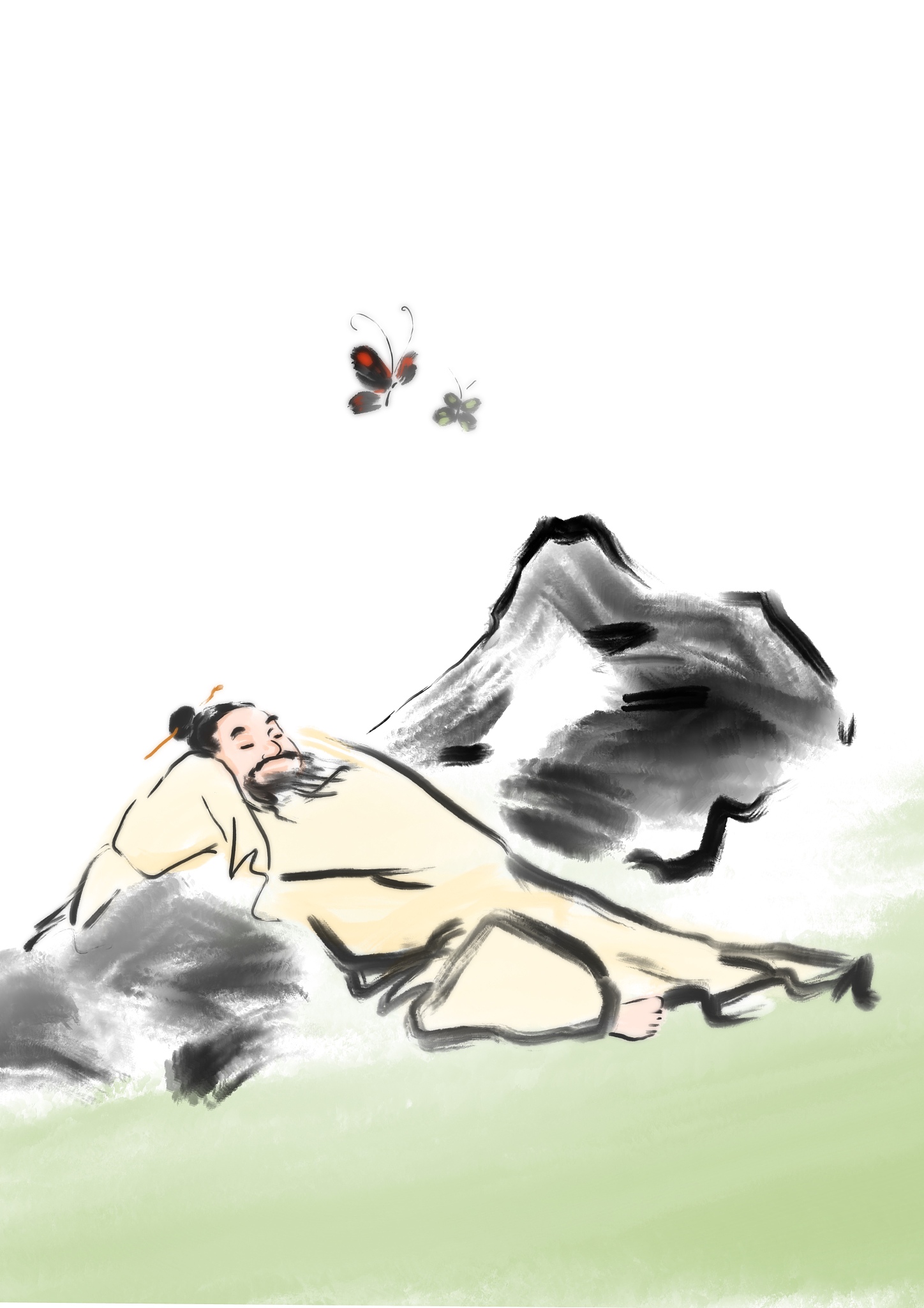 水墨简笔画成语故事插图