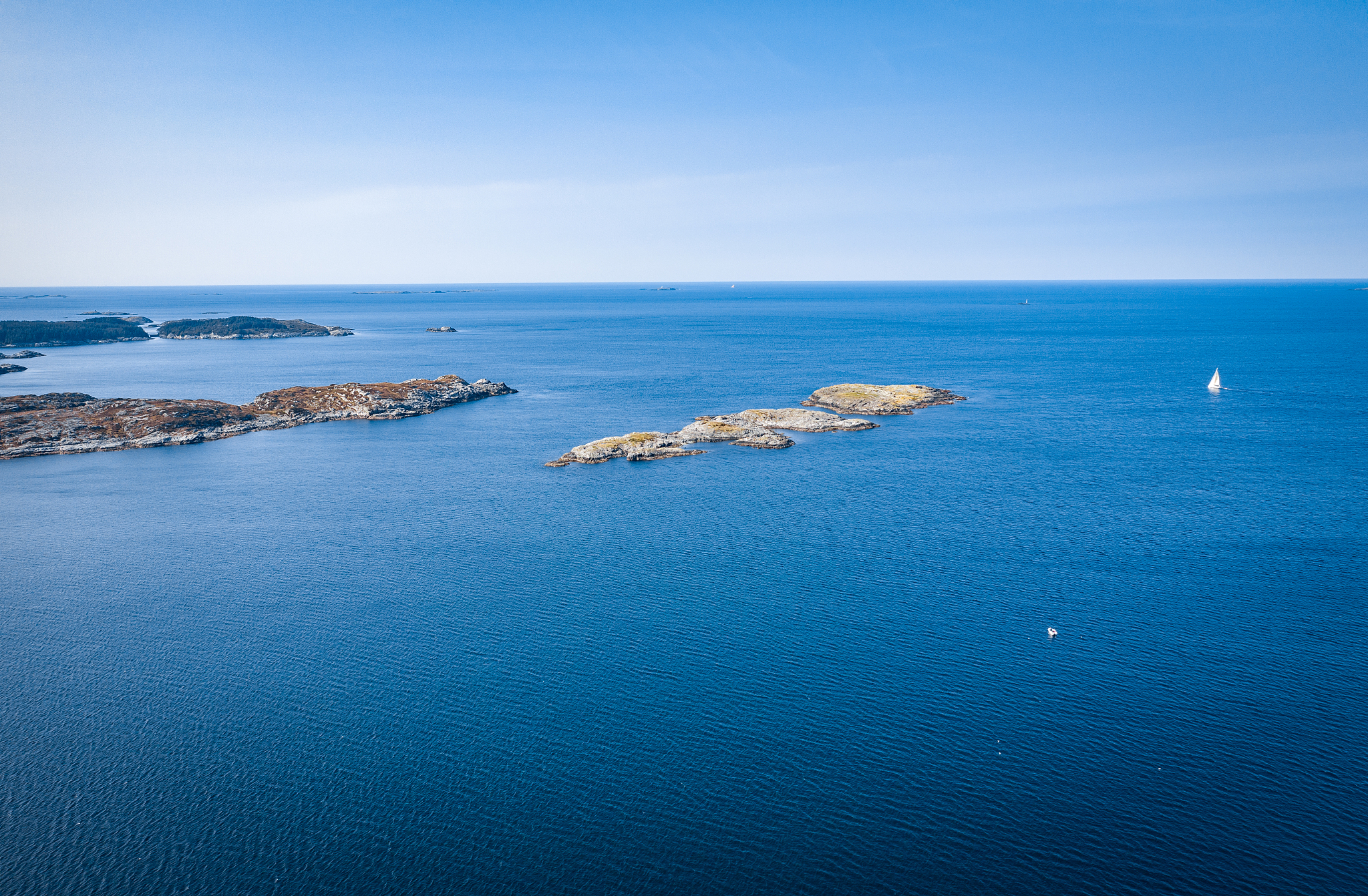 aerial view of a picturesque island in hordaland, norway