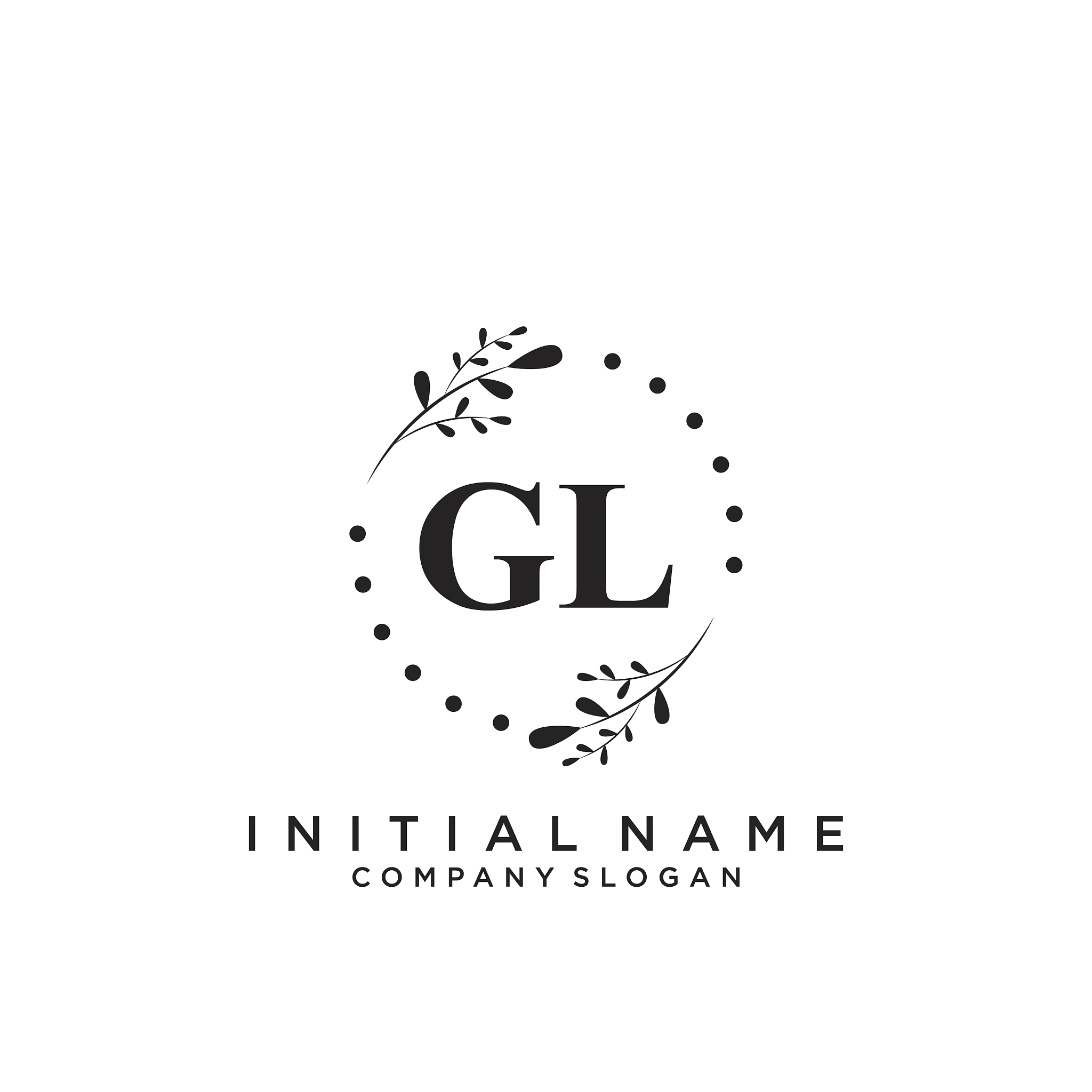gl initial handwriting logo design