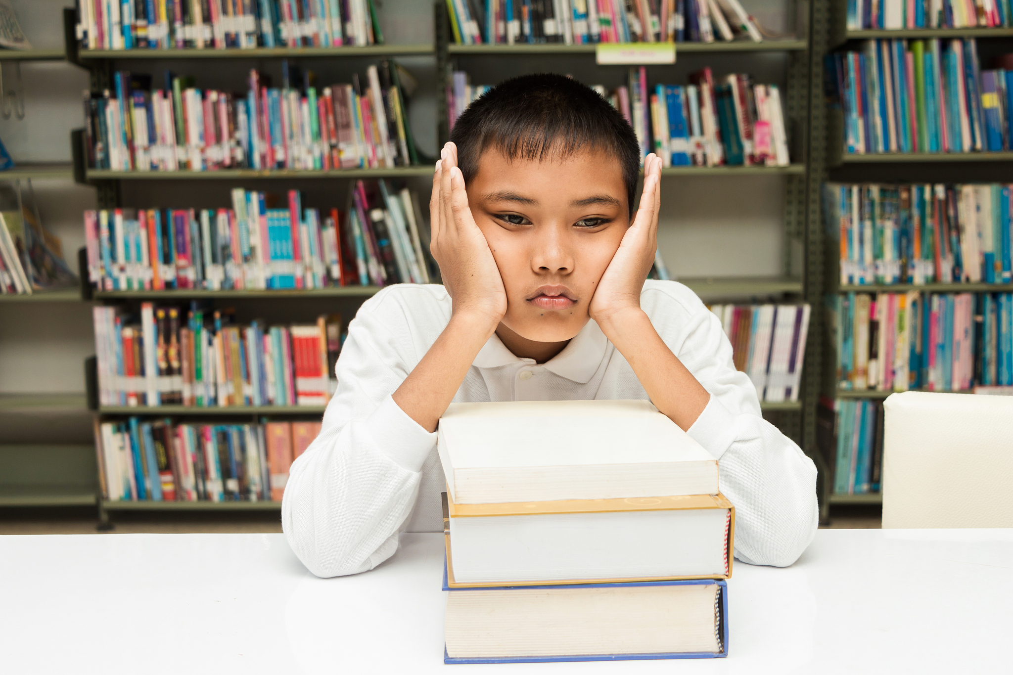 boy and homework.