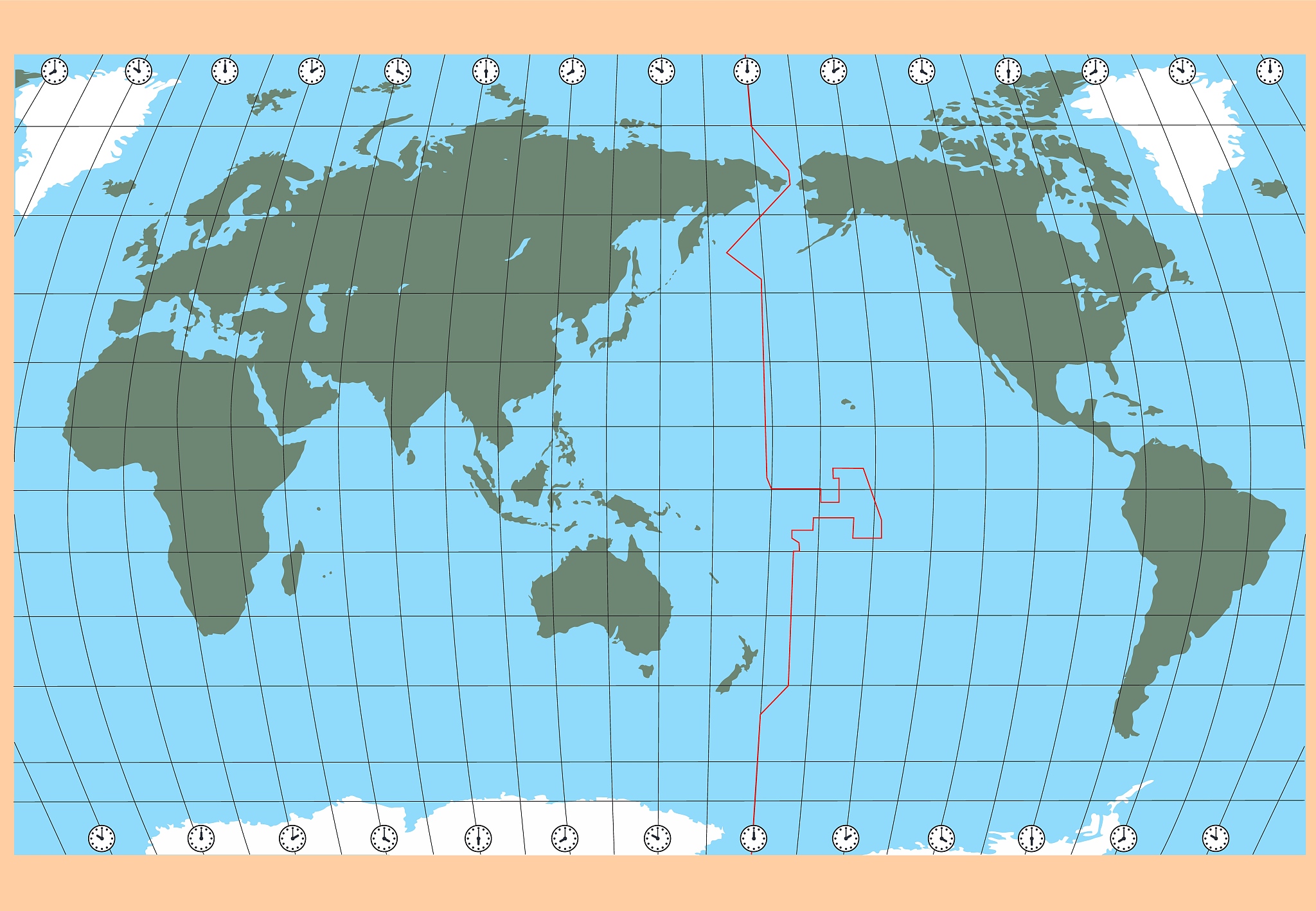 vector map of the world. oceans and continents on a flat project