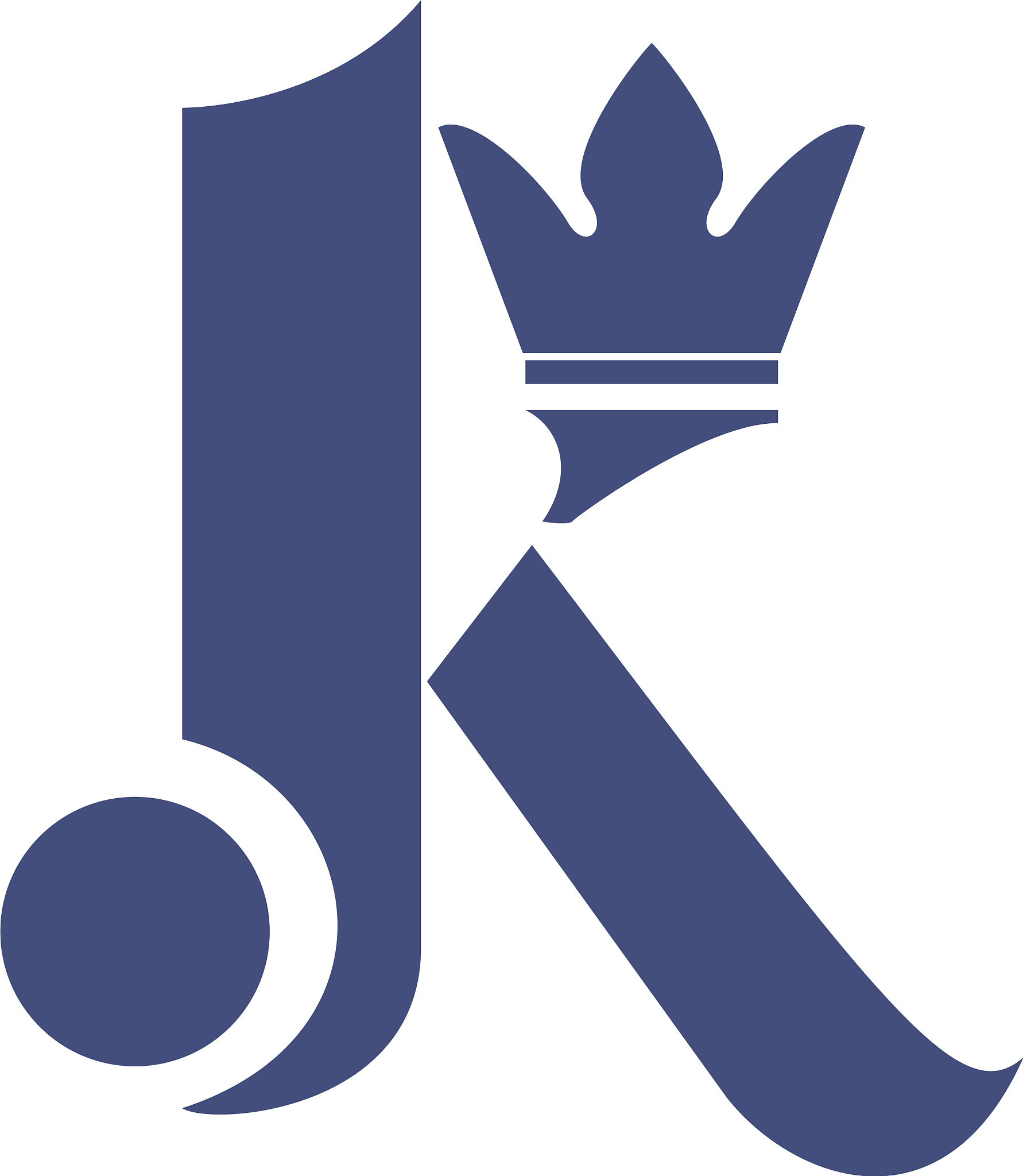 letter k with crown logo design