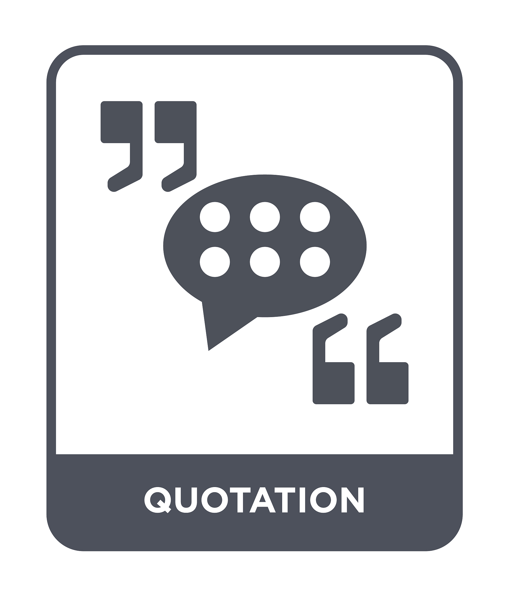 quotation icon vector on white background, quotation trendy fill