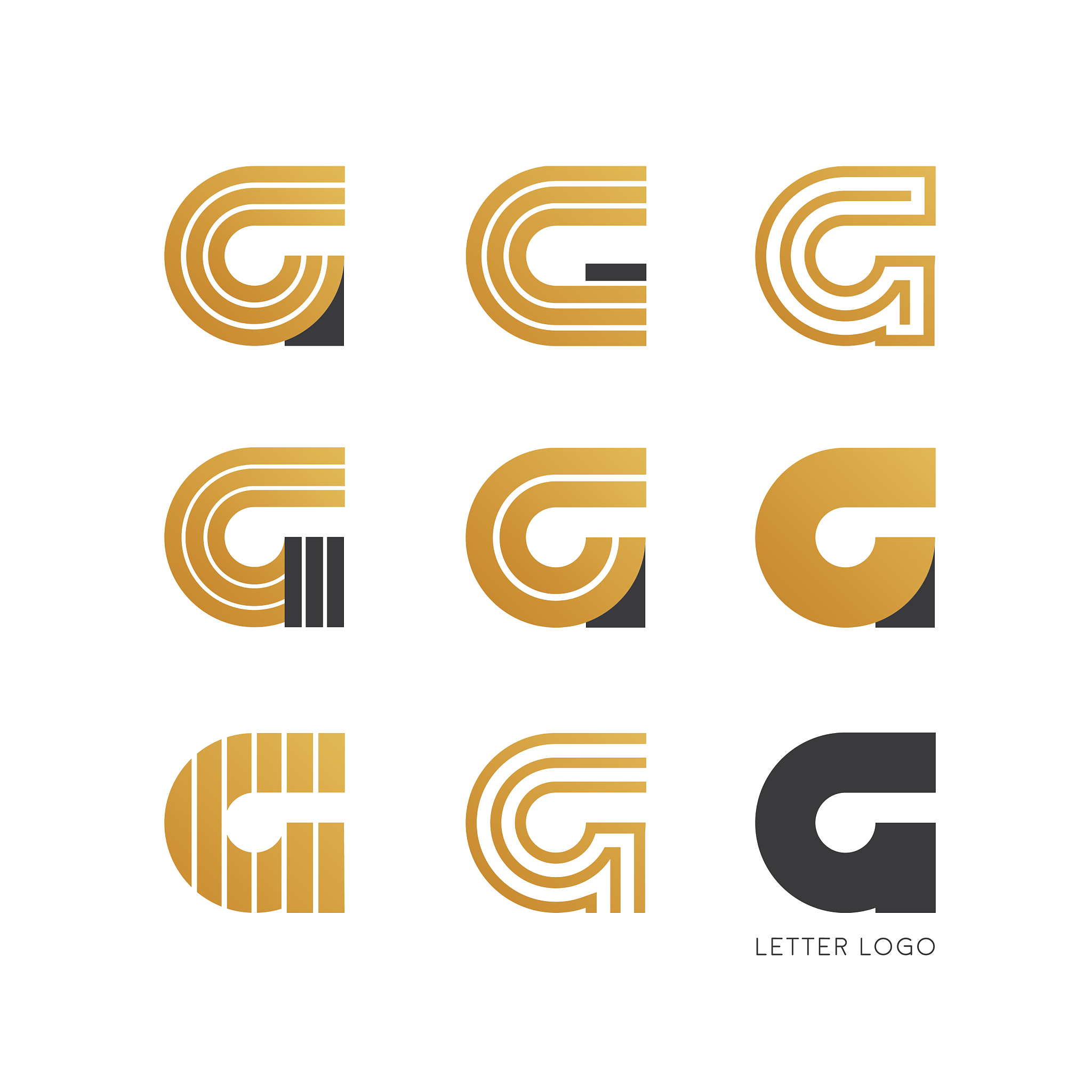 set of letter g logo design