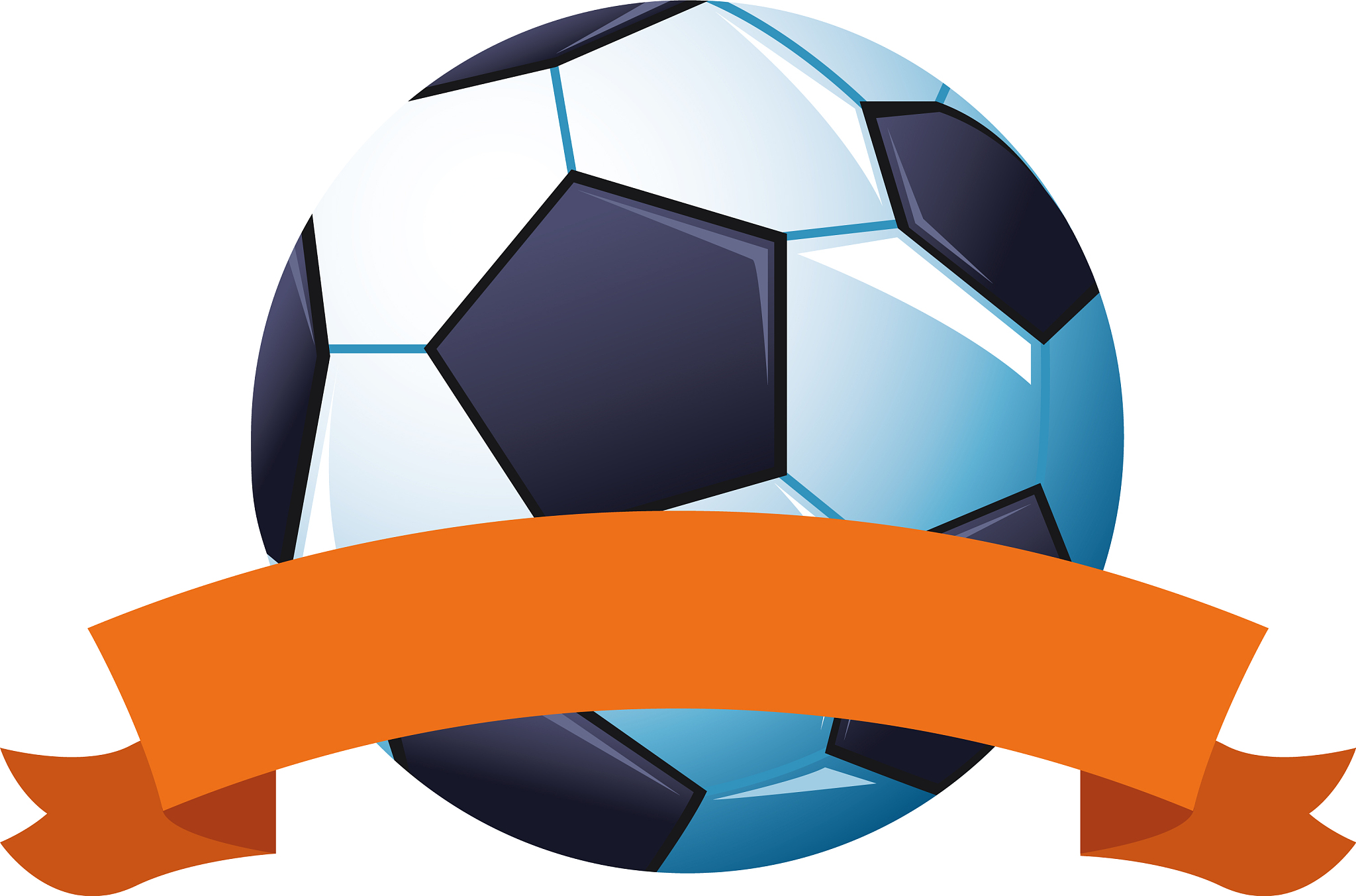 soccer balloon sport championship with ribbon