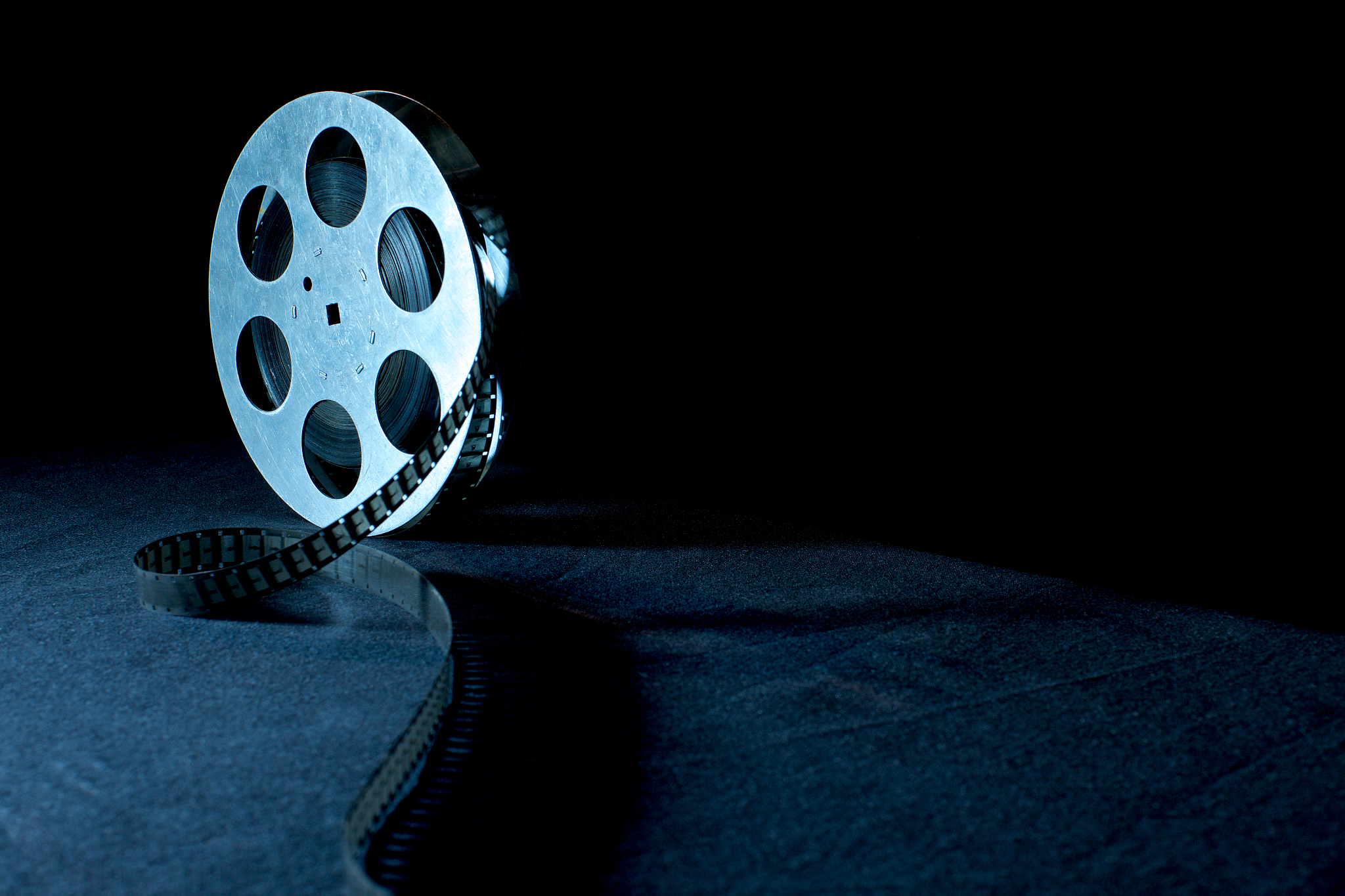 movie reel on a black background