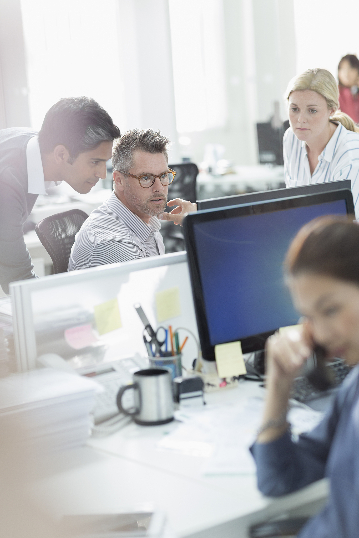 business people working at computer in office