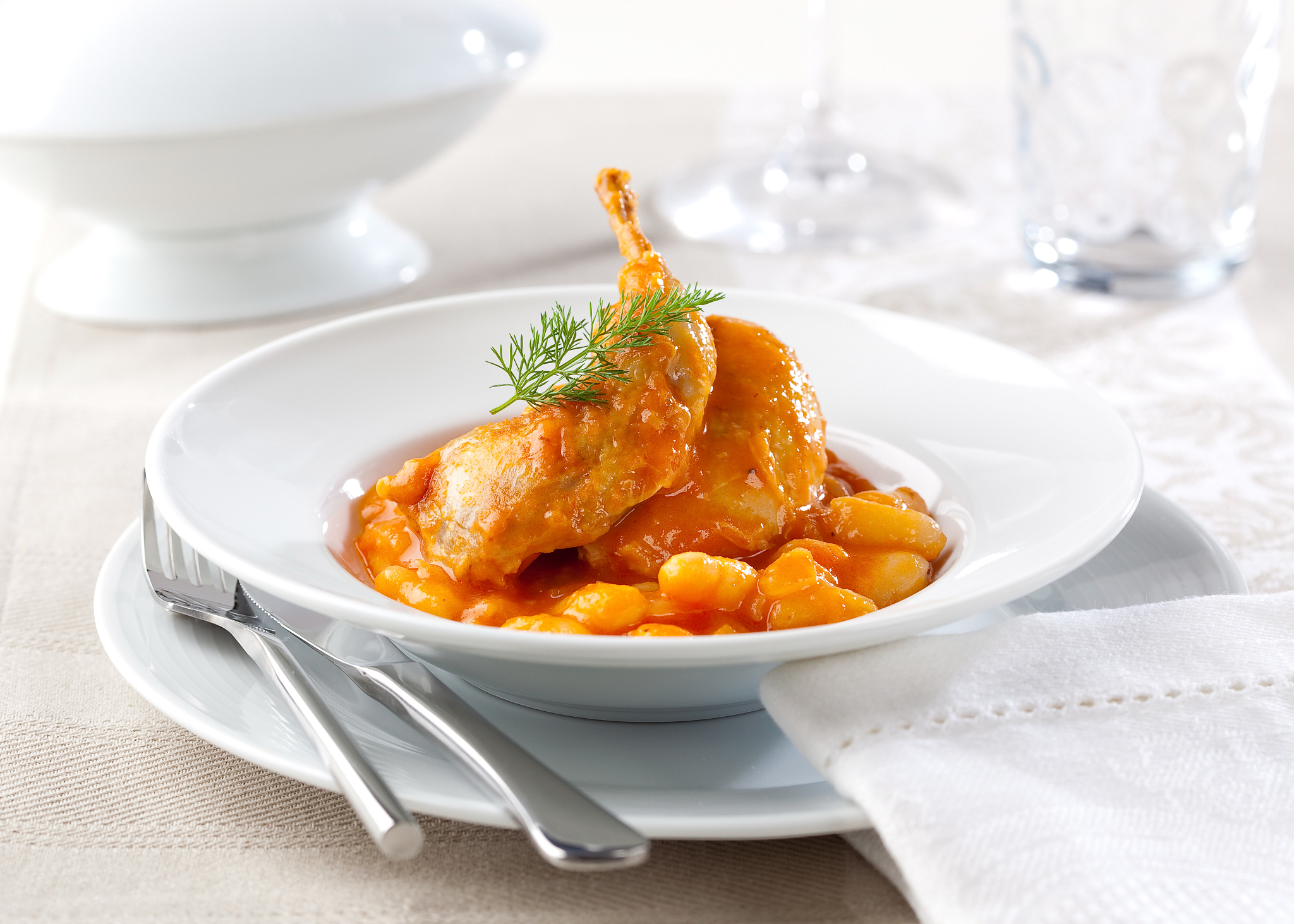 quail with white beans