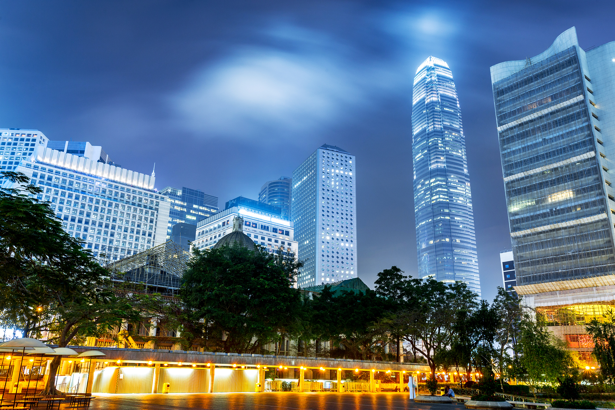 night scene of hongkong