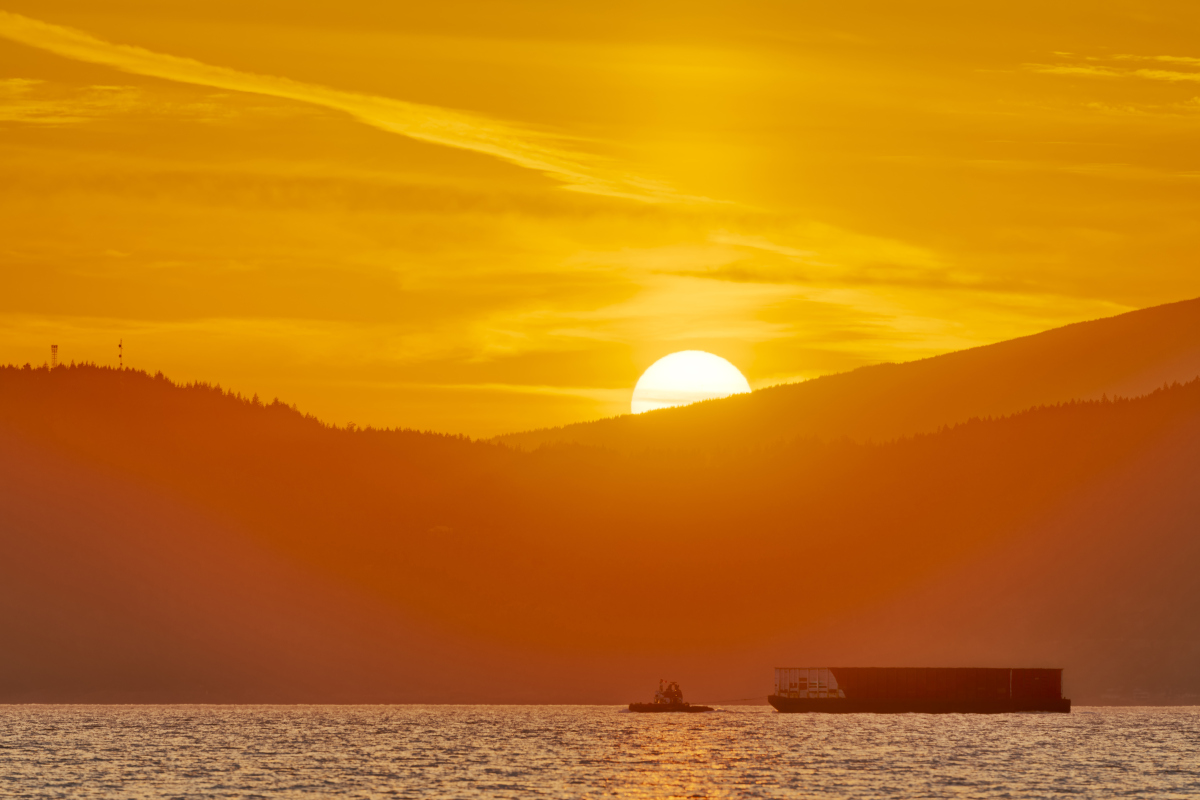 海边日落美景，诗情画意醉心间 - 苍茫天涯尽端尽，波浪轻拂夕阳红。独立海畔情自长。