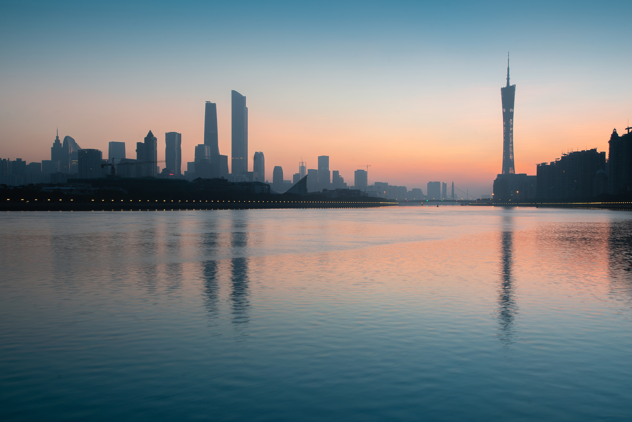 guangzhou city skyline, china
