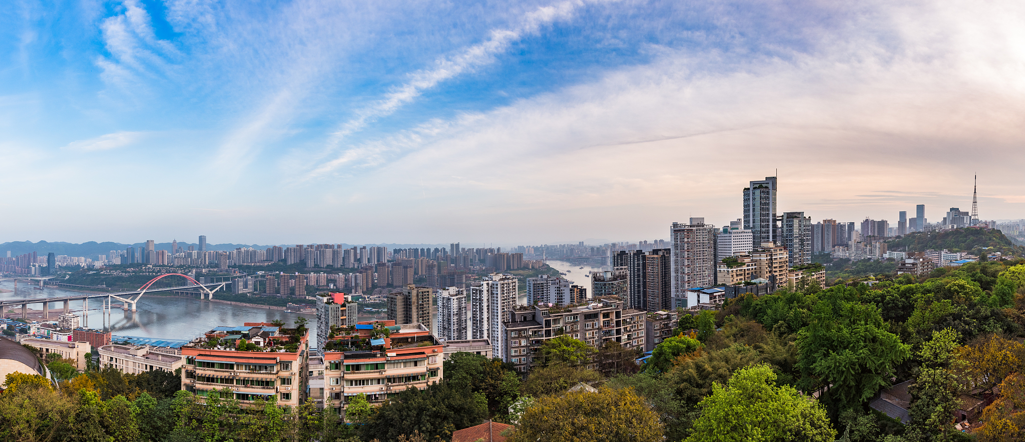 panoramic view of cityscape,midtown skyline