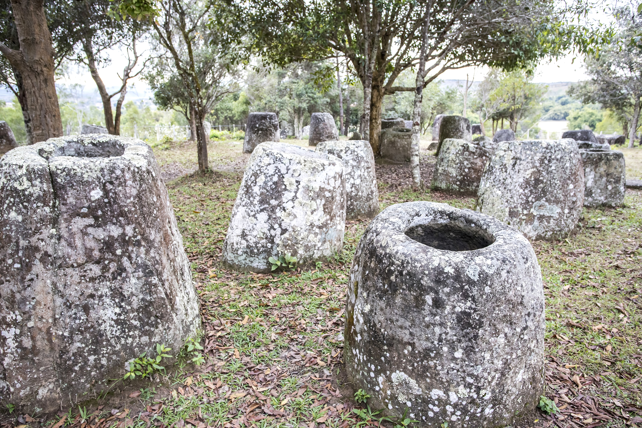 ancient and famous plain of jars in xieng khuang, laos