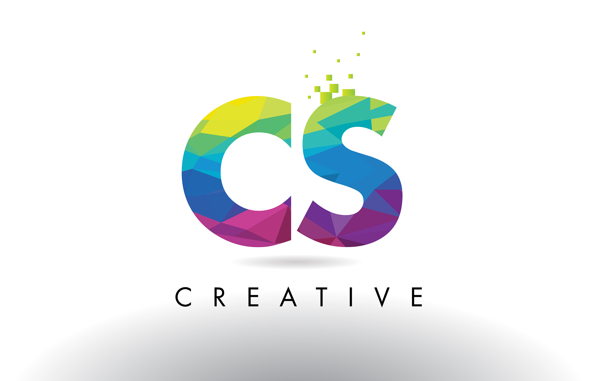 cs c s colorful letter origami triangles design
