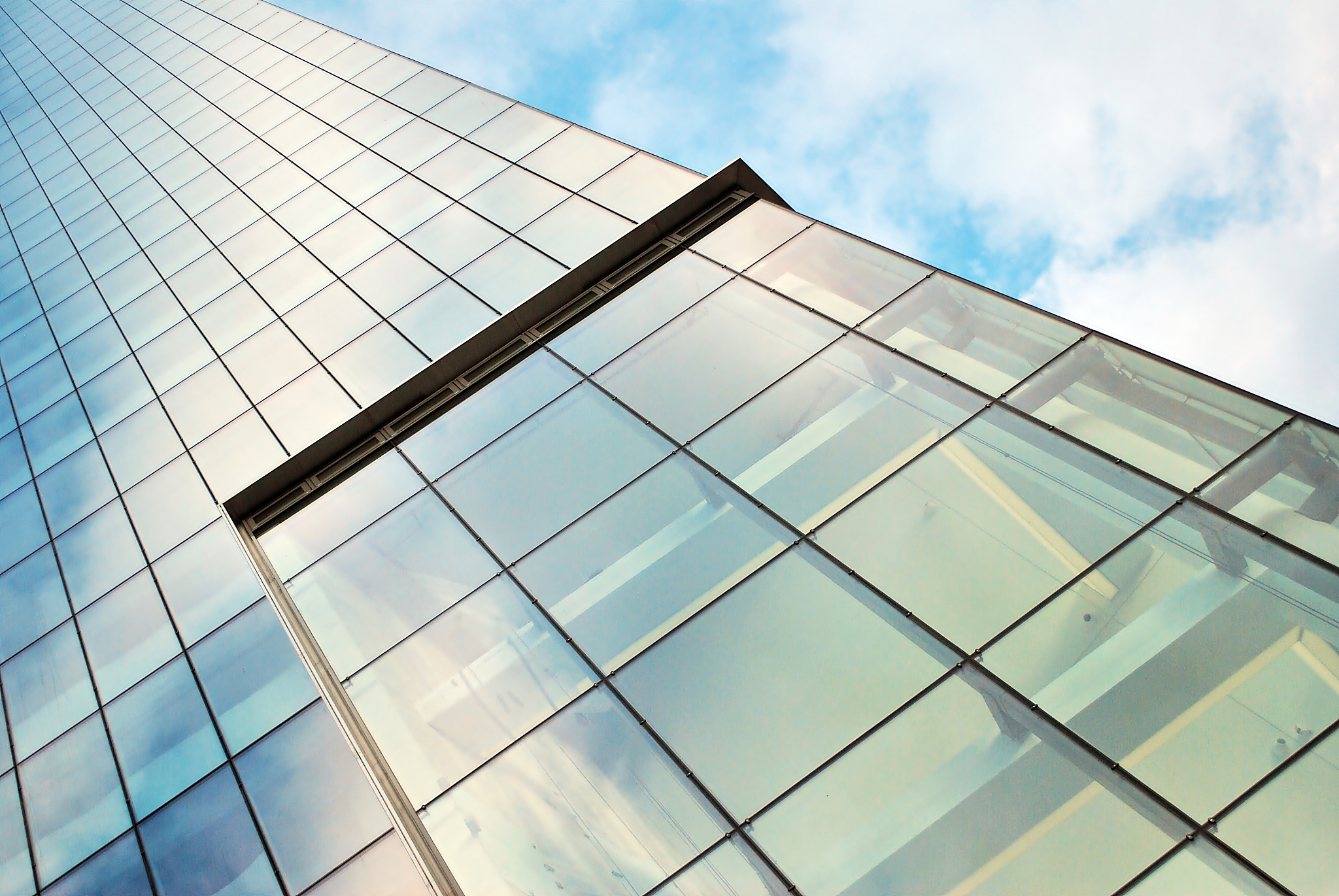 modern building.modern office building with facade of glass